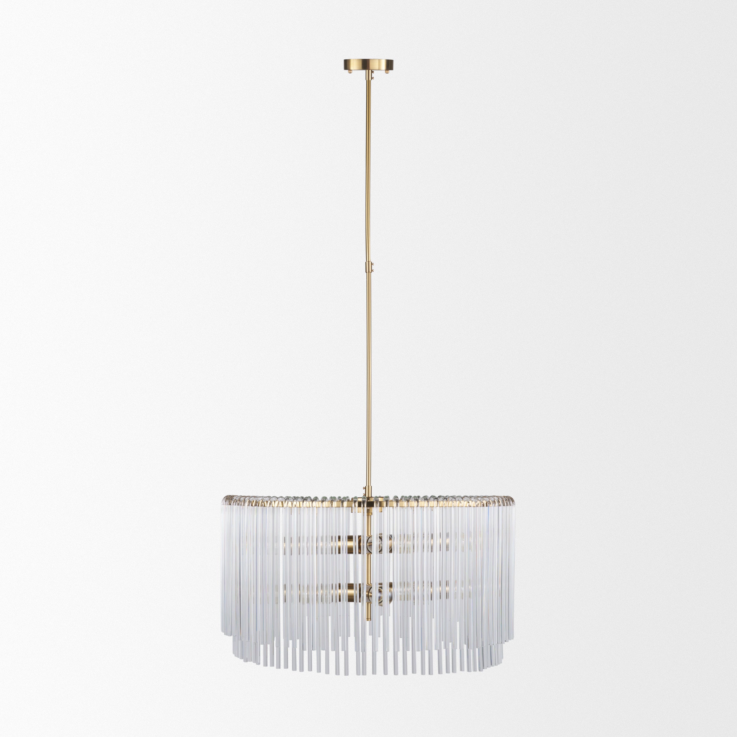 Elsa (26"x14") Clear Glass and Gold Metal Frame Six Bulb Chandelier