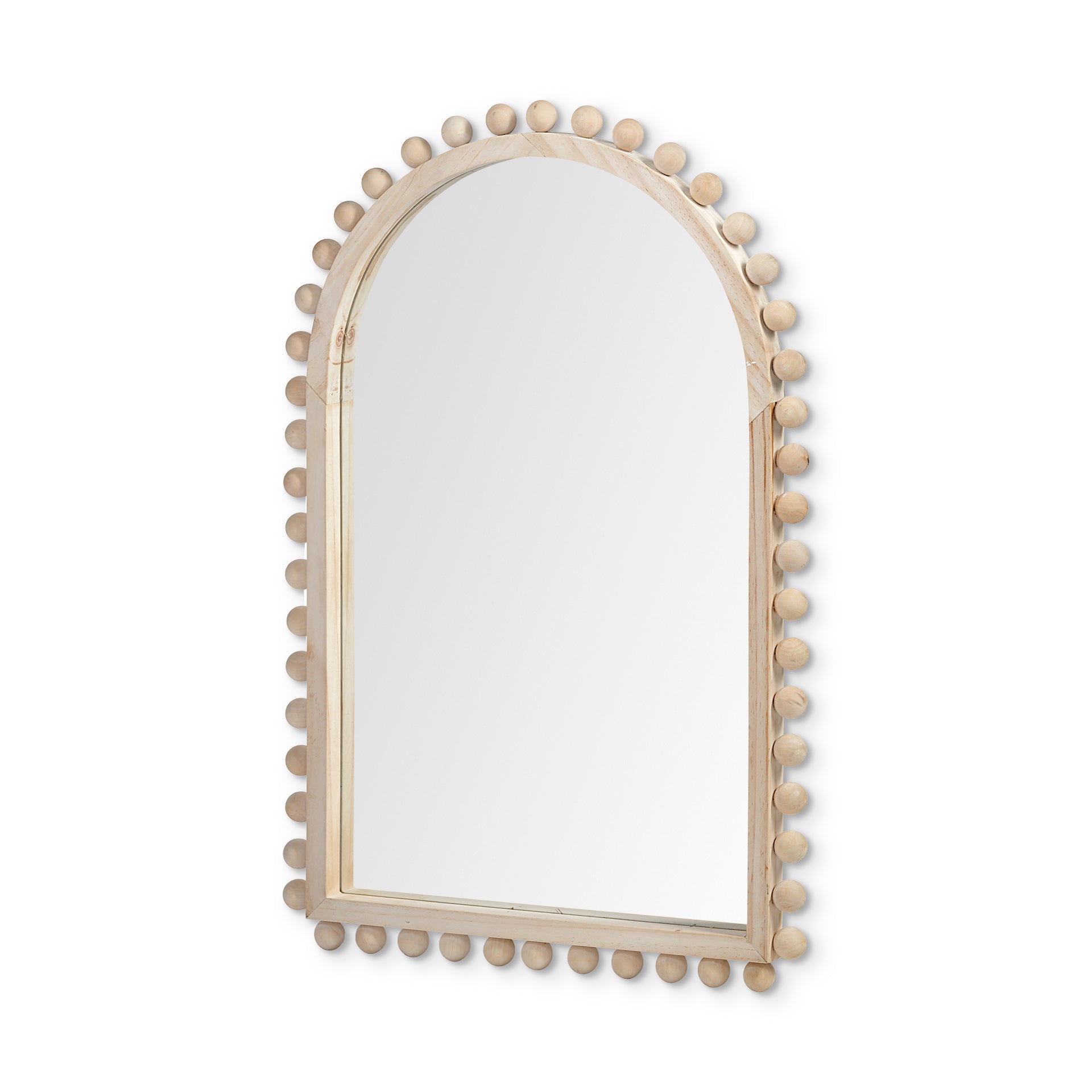 Leeds 23L x 35H Natural Wood Arch Frame Mirror