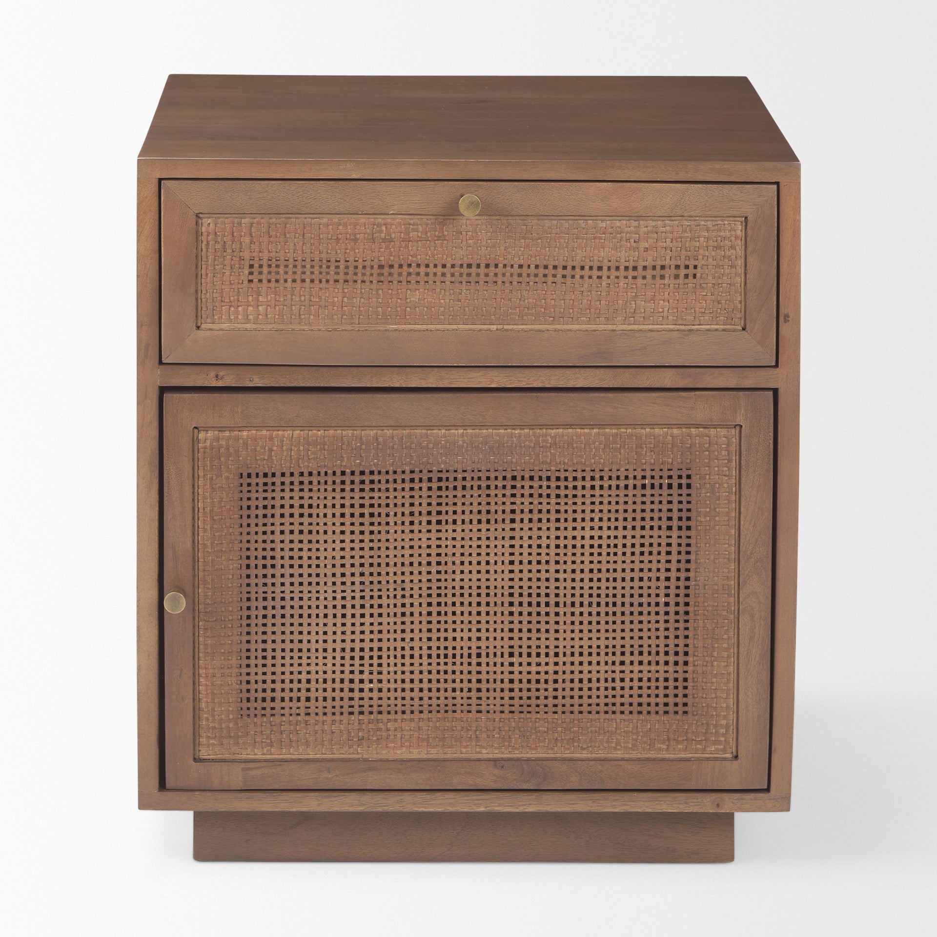 Grier Medium Brown Wood w/ Cane End Table
