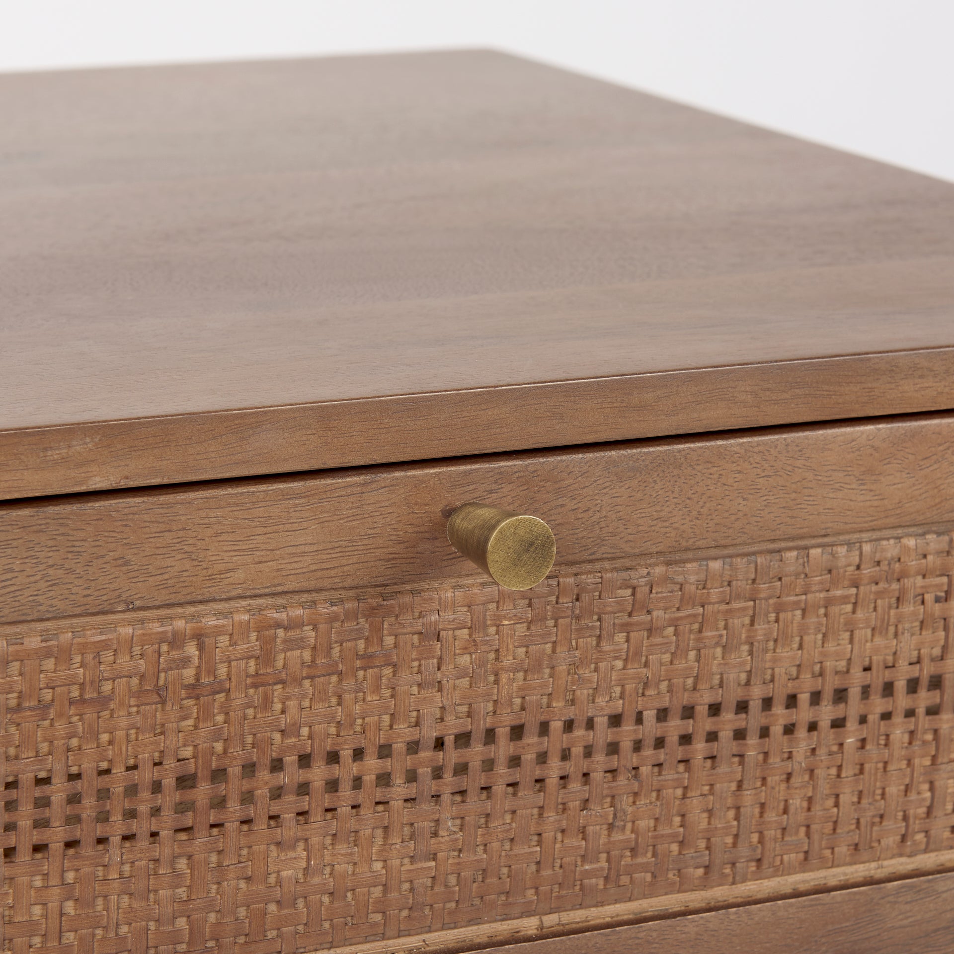 Grier Medium Brown Wood w/ Cane End Table