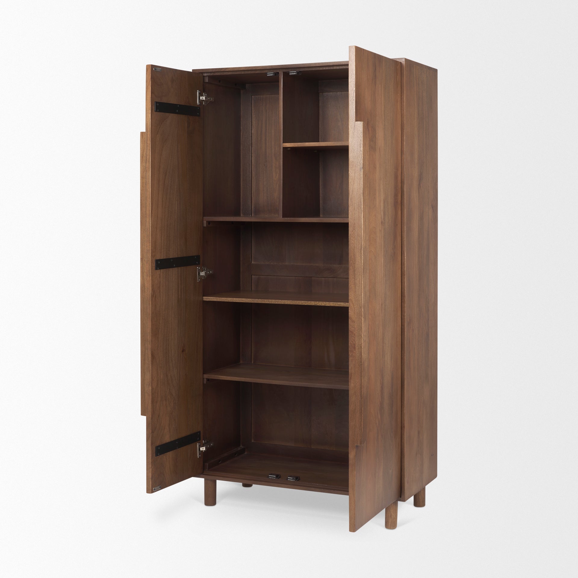 Astrid 36.0L x 17.0W x 70.0H Medium Brown Solid Wood Armoire