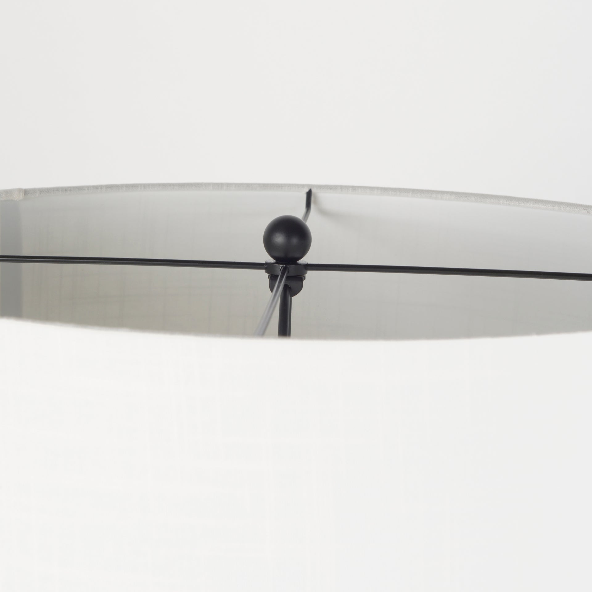 Sarah 20.0L x 12.0W x 66.3H Arched Black Metal W/Marble Cube and White Shade Floor Lamp