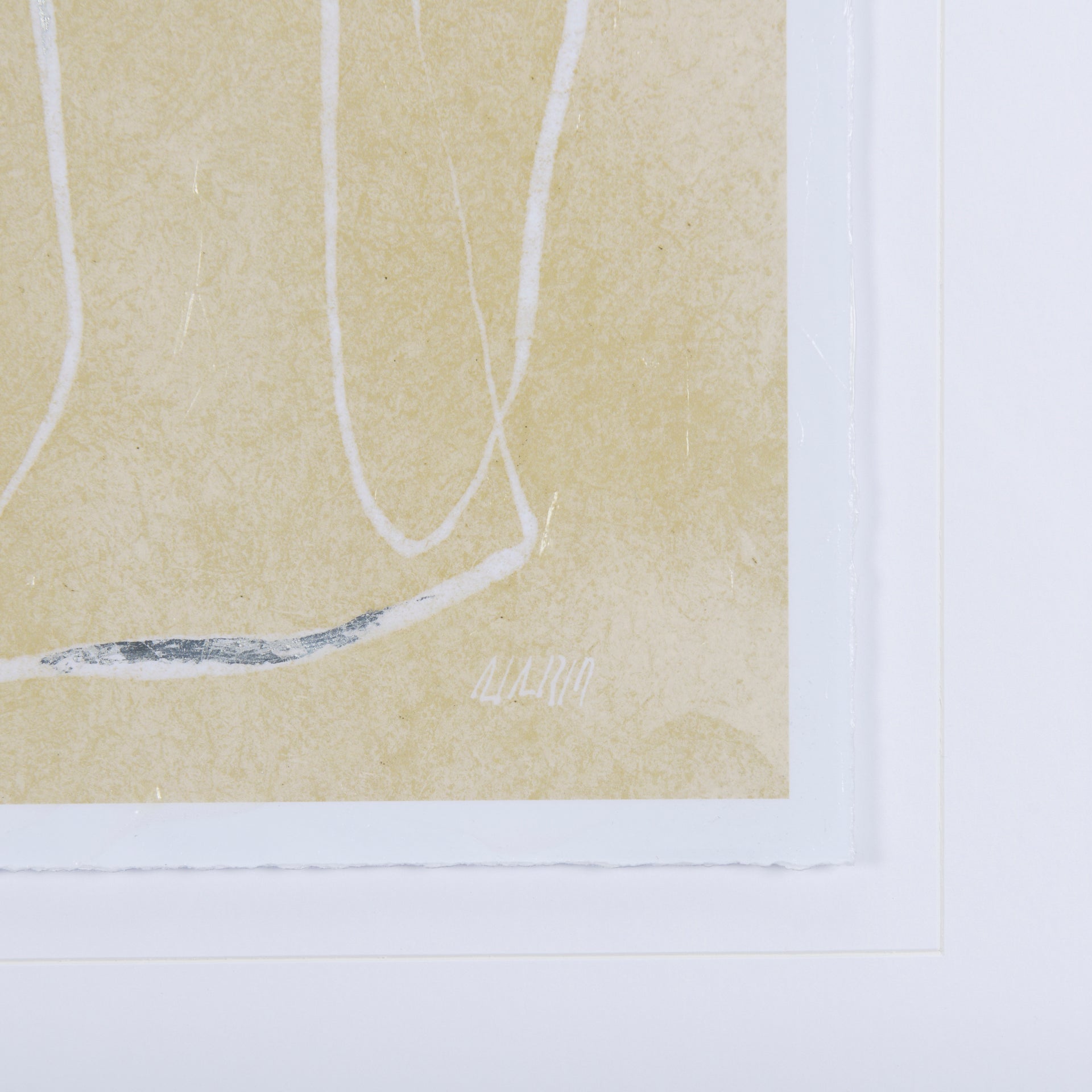 Thread Yellow I by Mercana Studio a Hand Embellished Textured Framed Art Print Matted under Glass