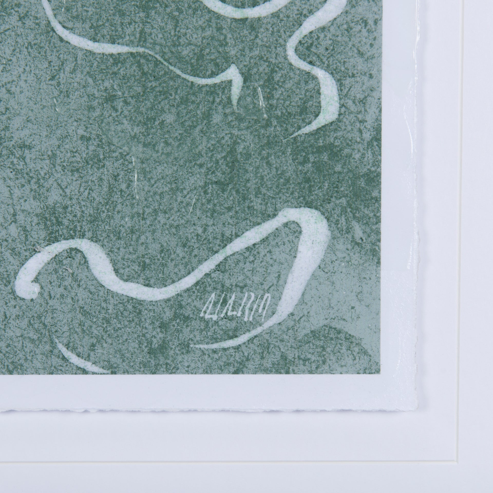 Thread Green II by Mercana Studio a Hand Embellished Textured Framed Art Print Matted under Glass