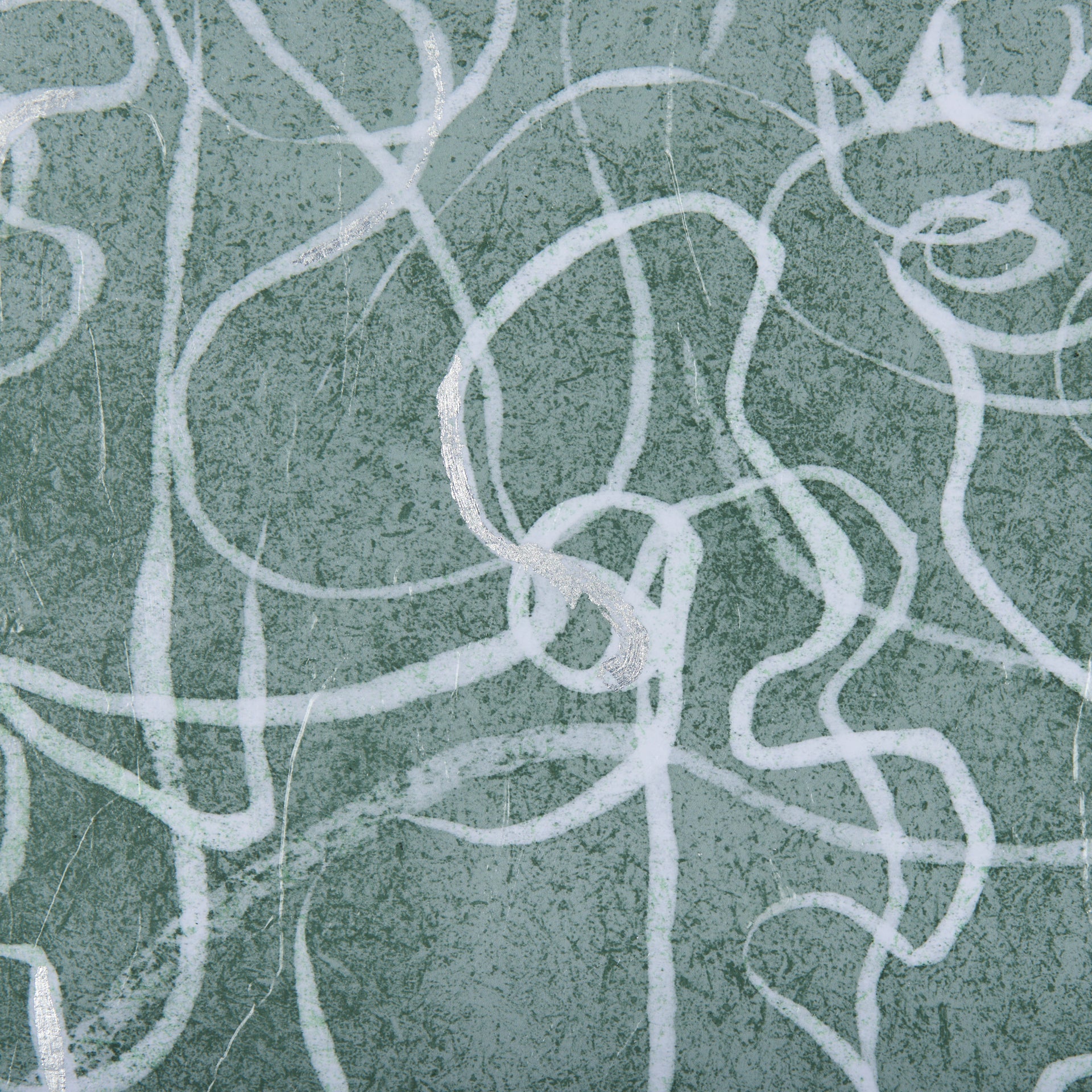 Thread Green III by Mercana Studio a Hand Embellished Textured Framed Art Print Matted under Glass