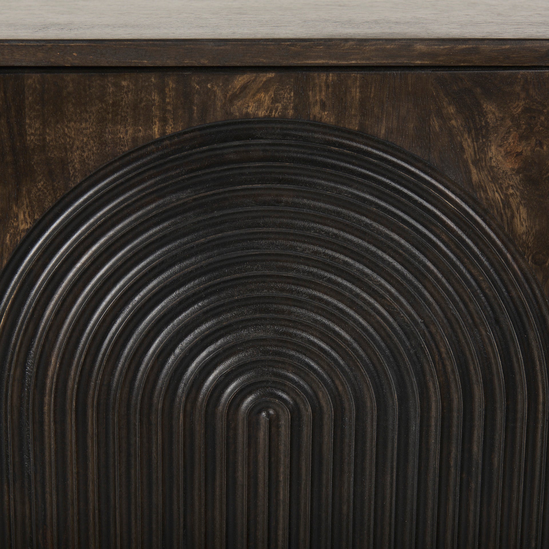 Tucker Dark Brown w/ Carved Arch Pattern 4 Door Sideboard