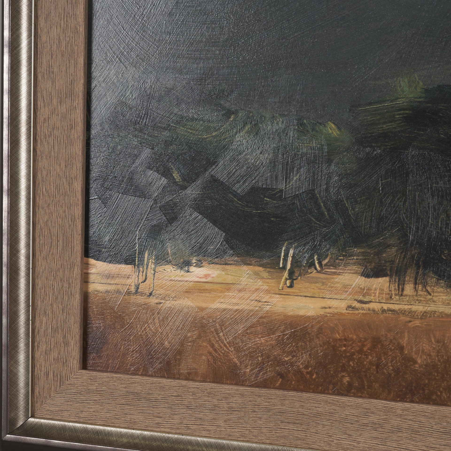 Rainy Landscape by Mercana Studio a Hand Embelished Textured Framed Art Print