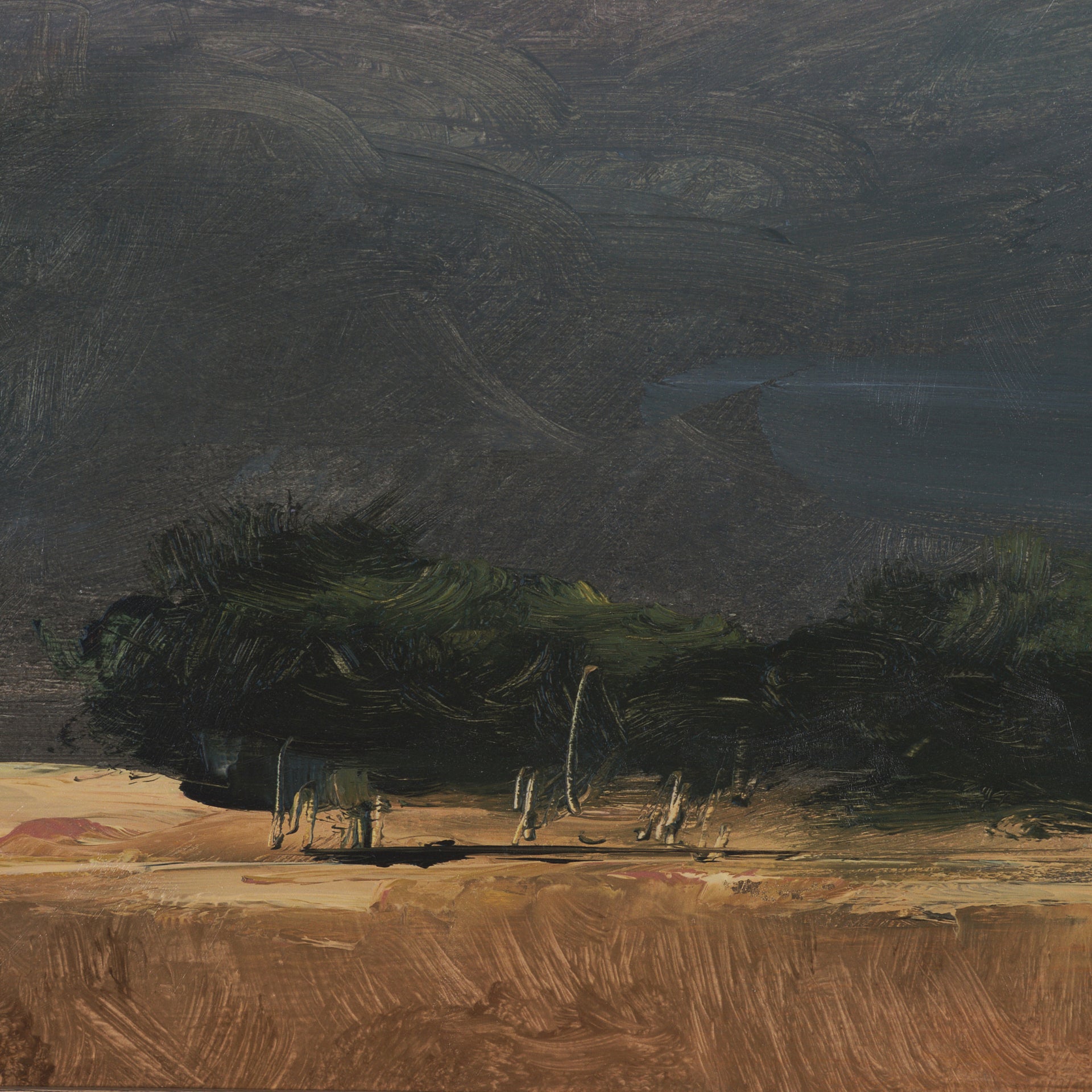 Rainy Landscape by Mercana Studio a Hand Embelished Textured Framed Art Print