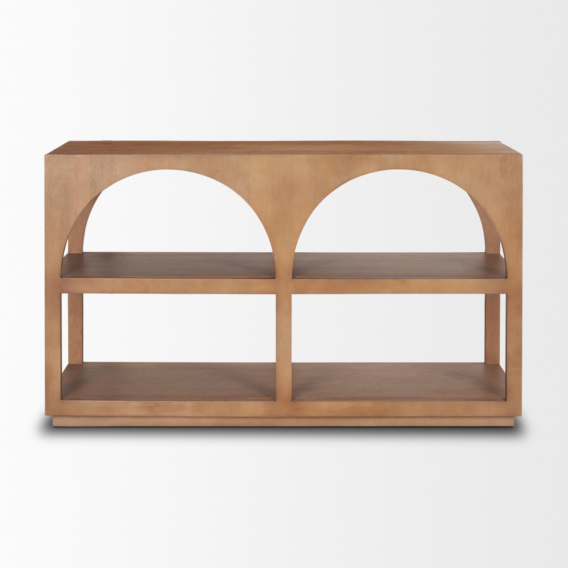 Bela Small Arched Console Table Medium Brown Wood