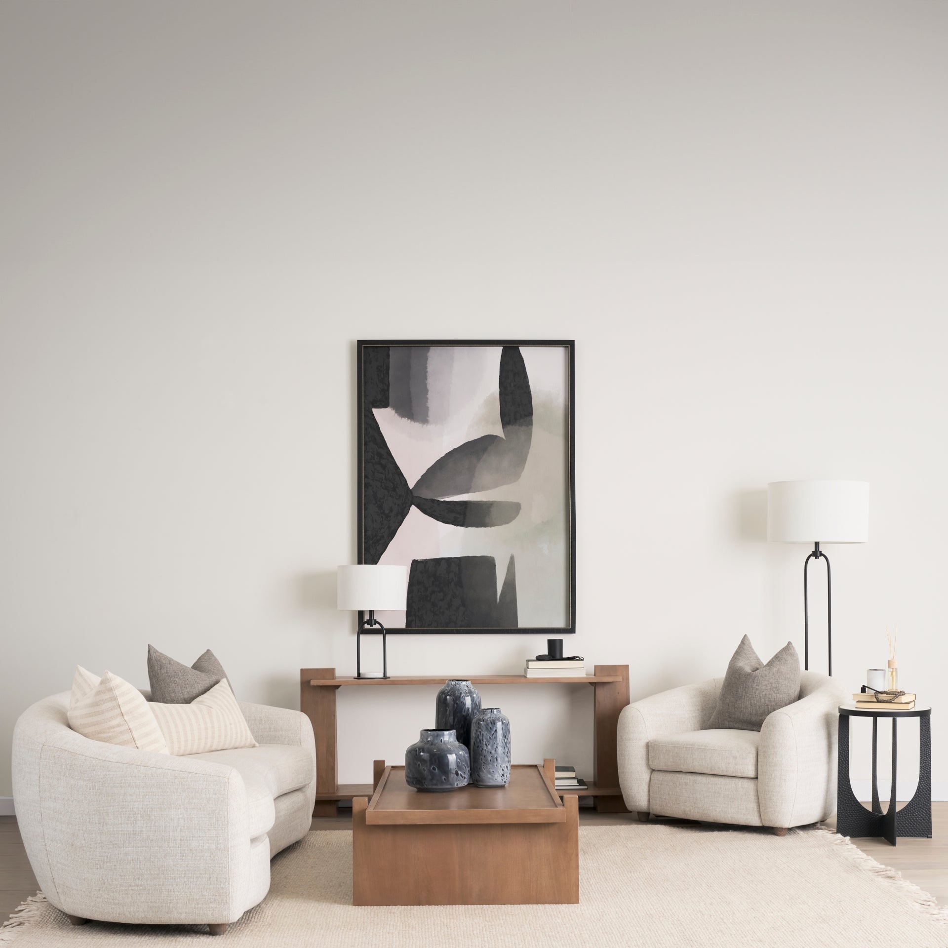 Sarah 20.0L x 12.0W x 66.3H Arched Black Metal W/Marble Cube and White Shade Floor Lamp