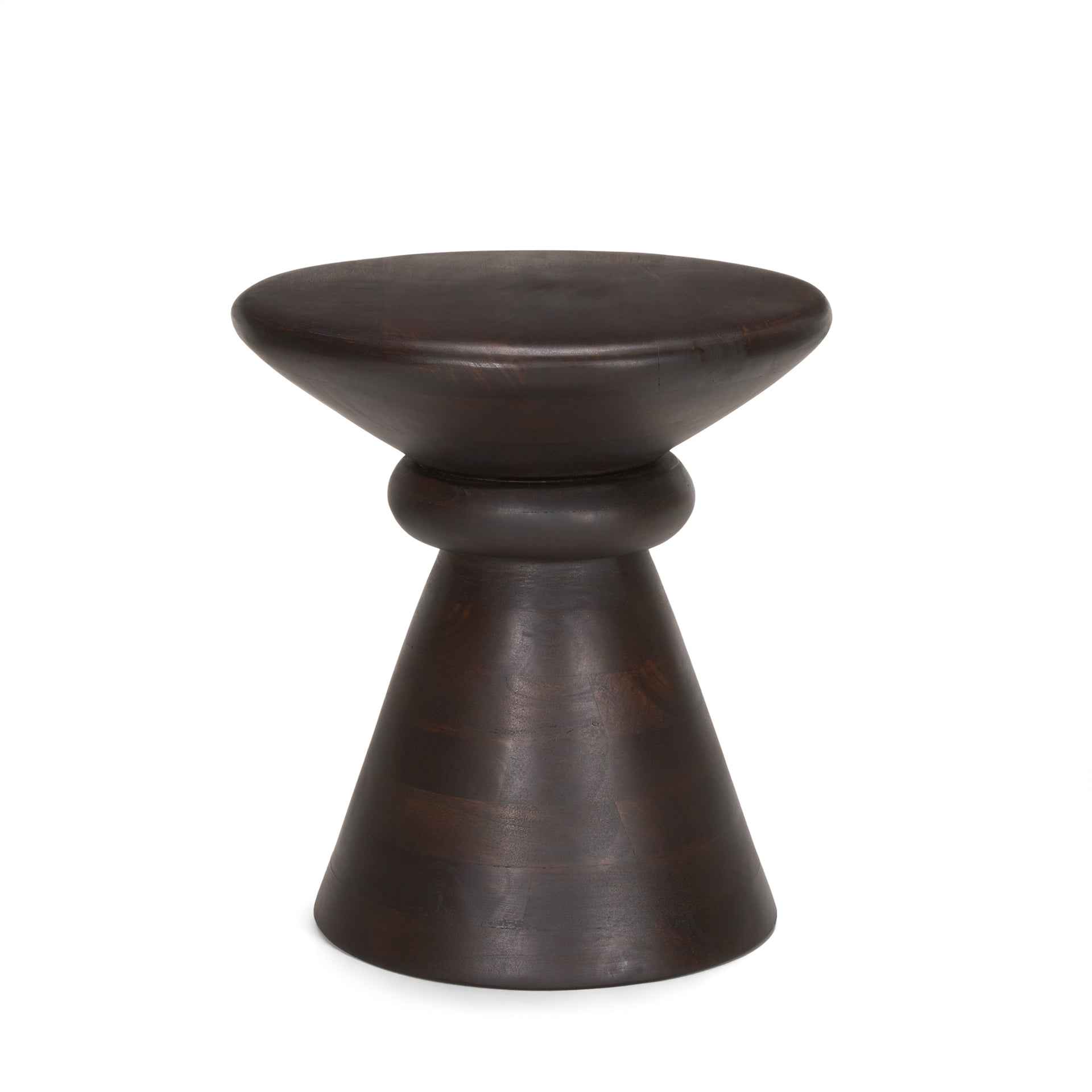 Palmera Dark Brown Wood Pedestal Accent Table