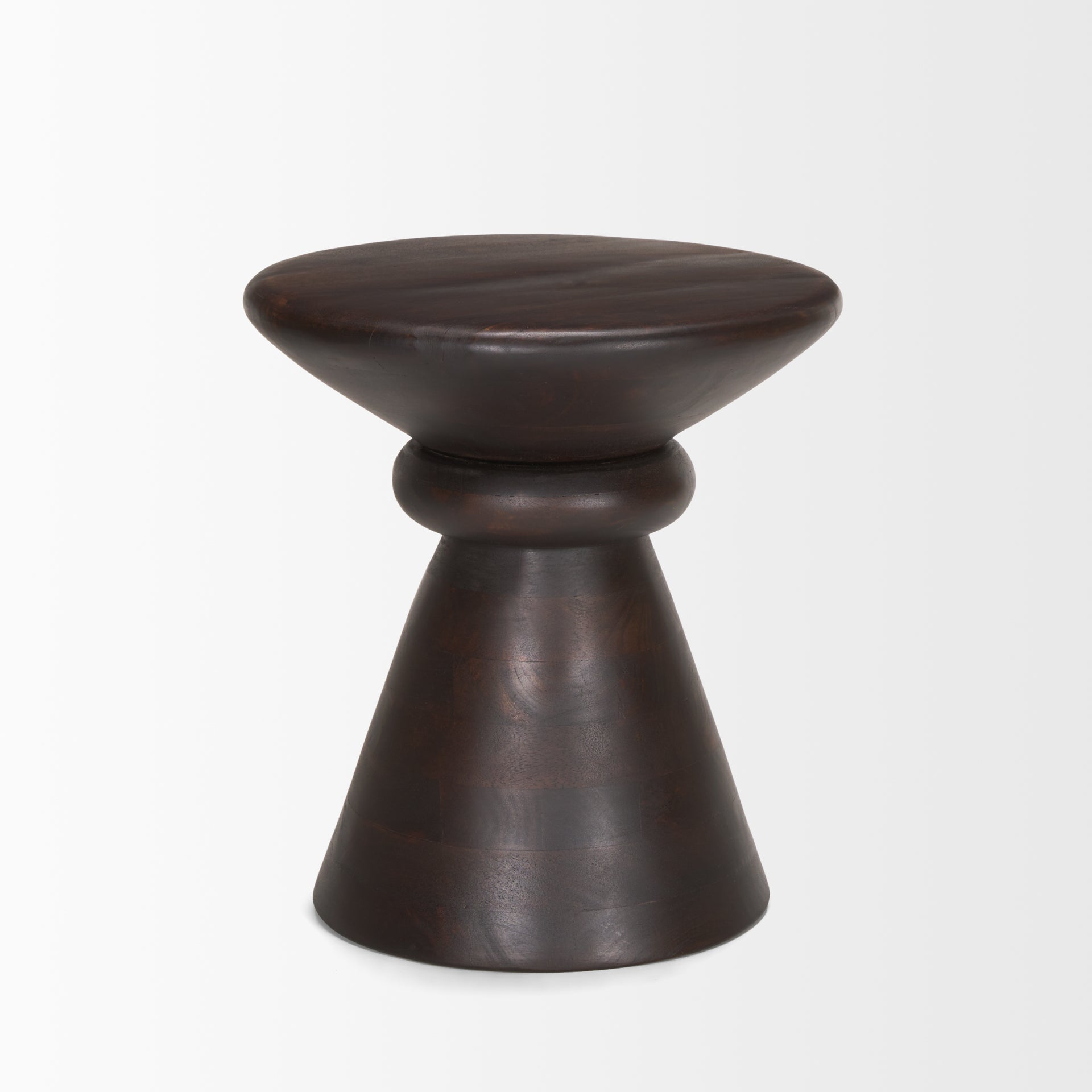 Palmera Dark Brown Wood Pedestal Accent Table