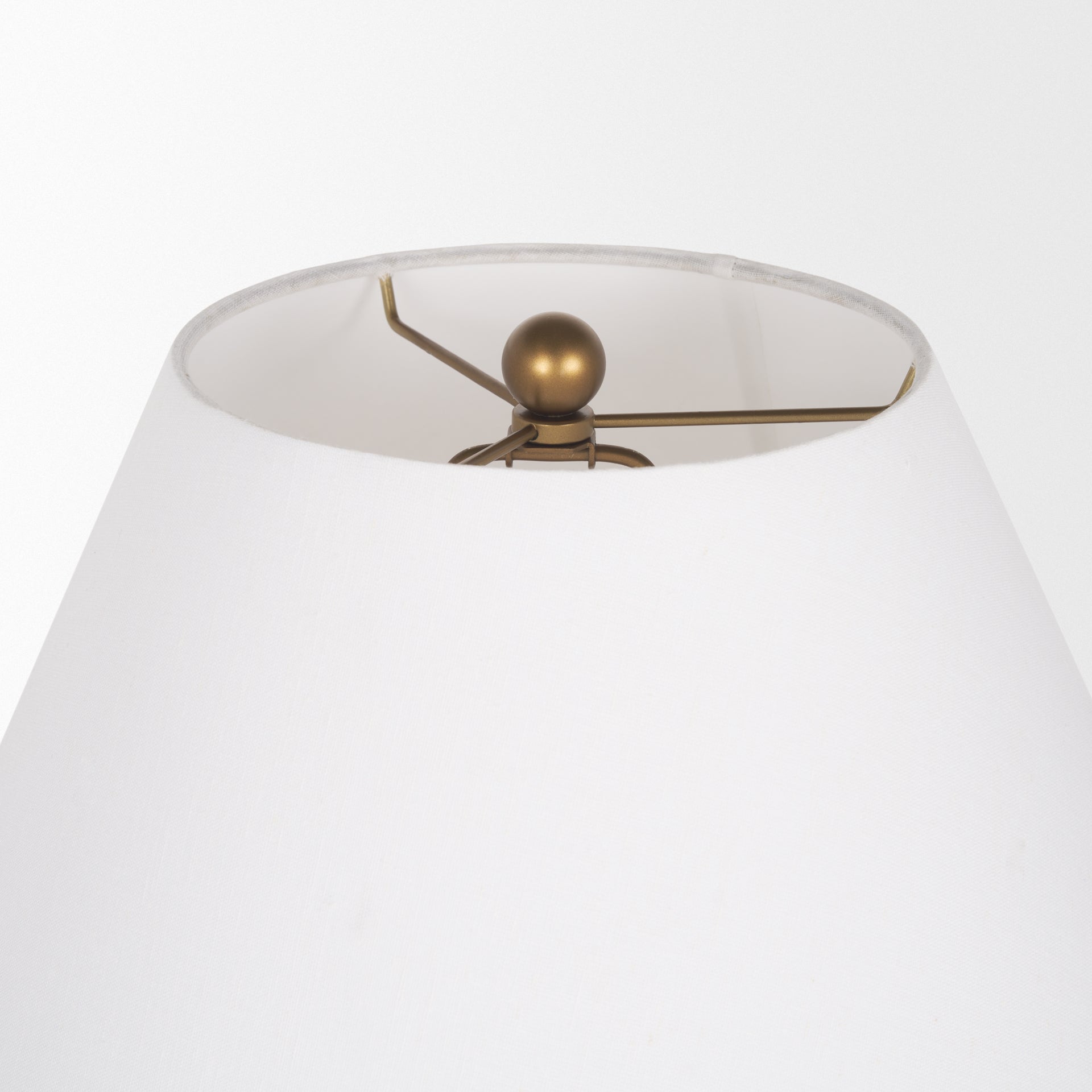 Sadiyah Antiqued Gold Brushed Metal w/ Cream Shade Table Lamp