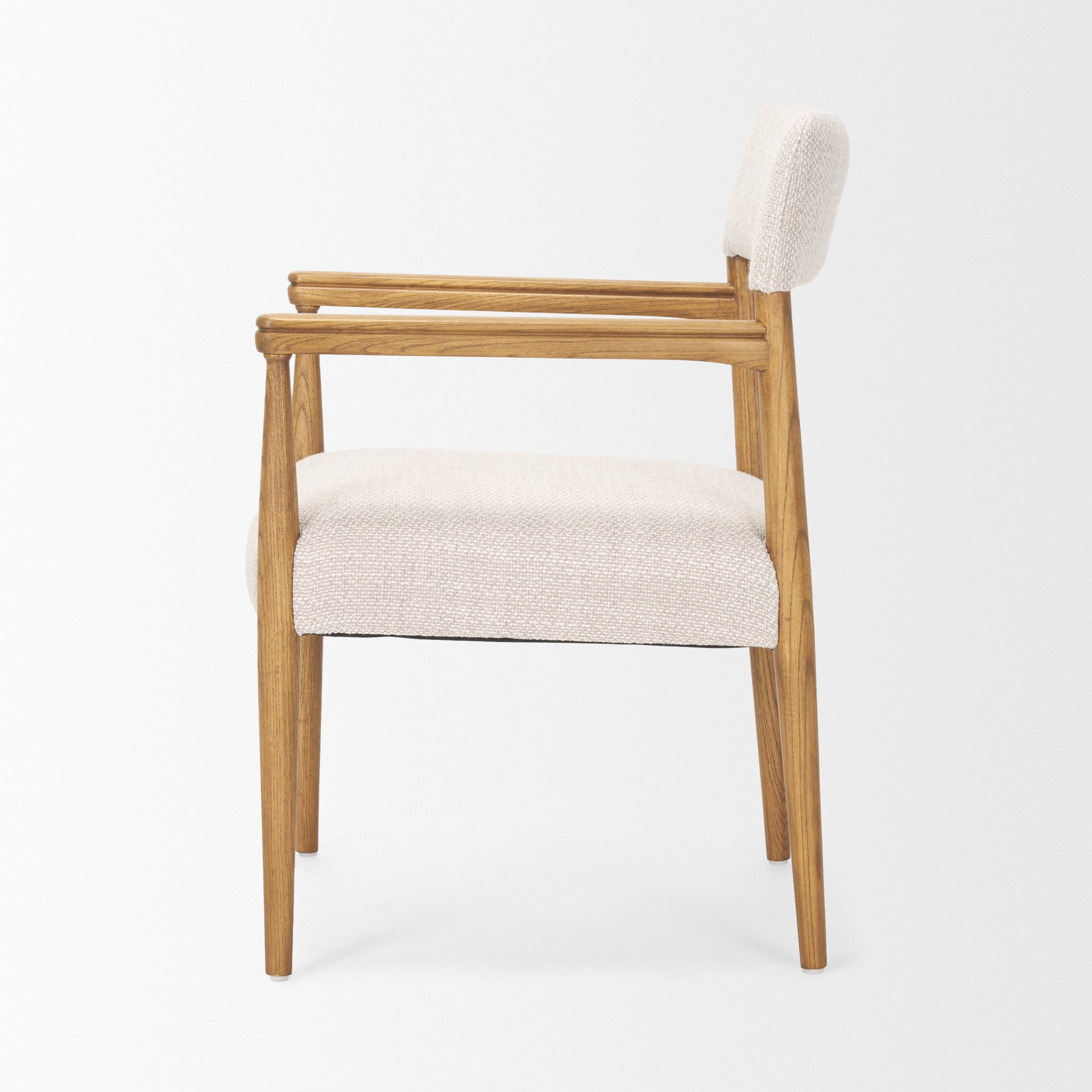 Toni Light Brown Nettlewood w/Cream Heathered Performance Fabric Dining Chair