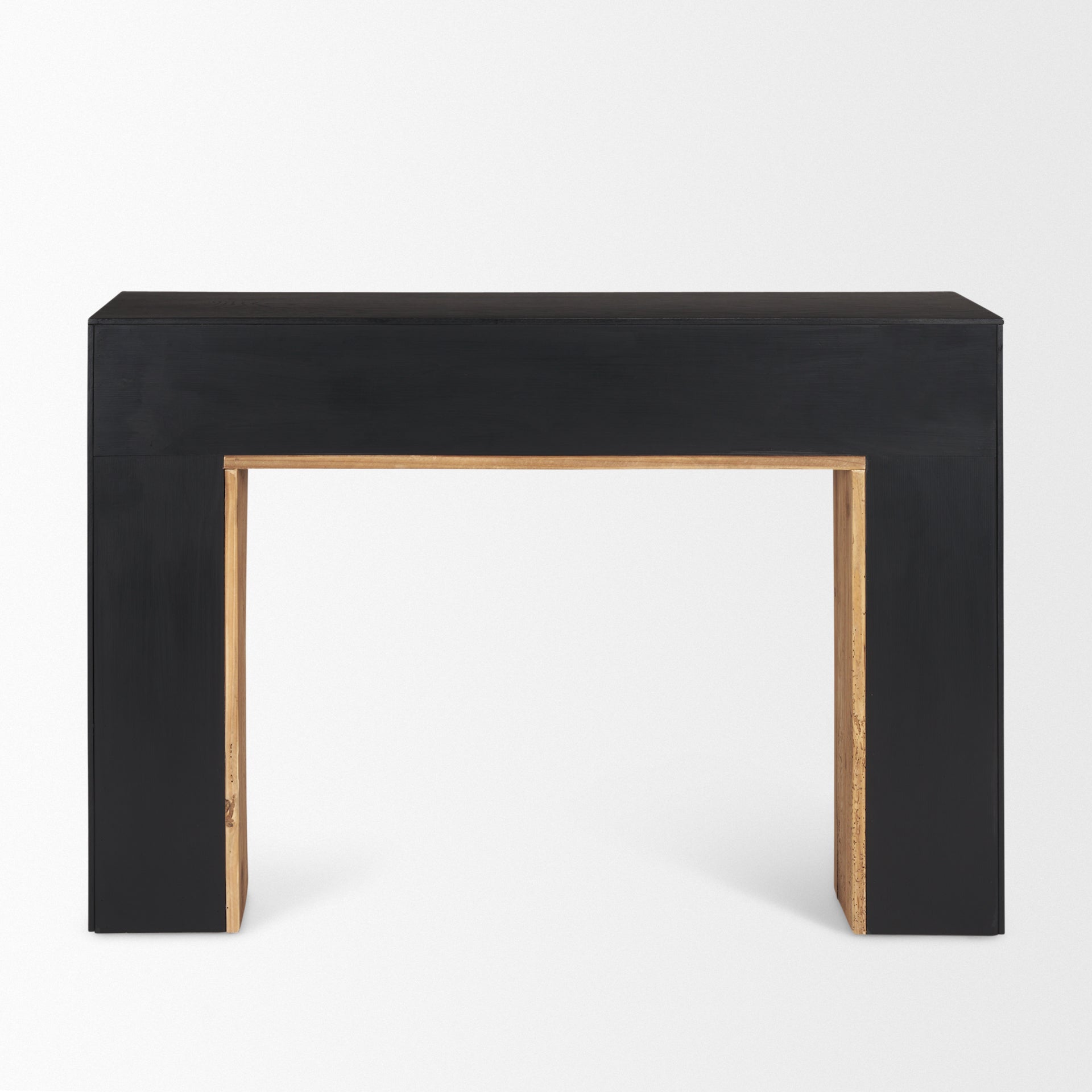 Tabor Natural Wood w/ Black Oak Waterfall Console Table