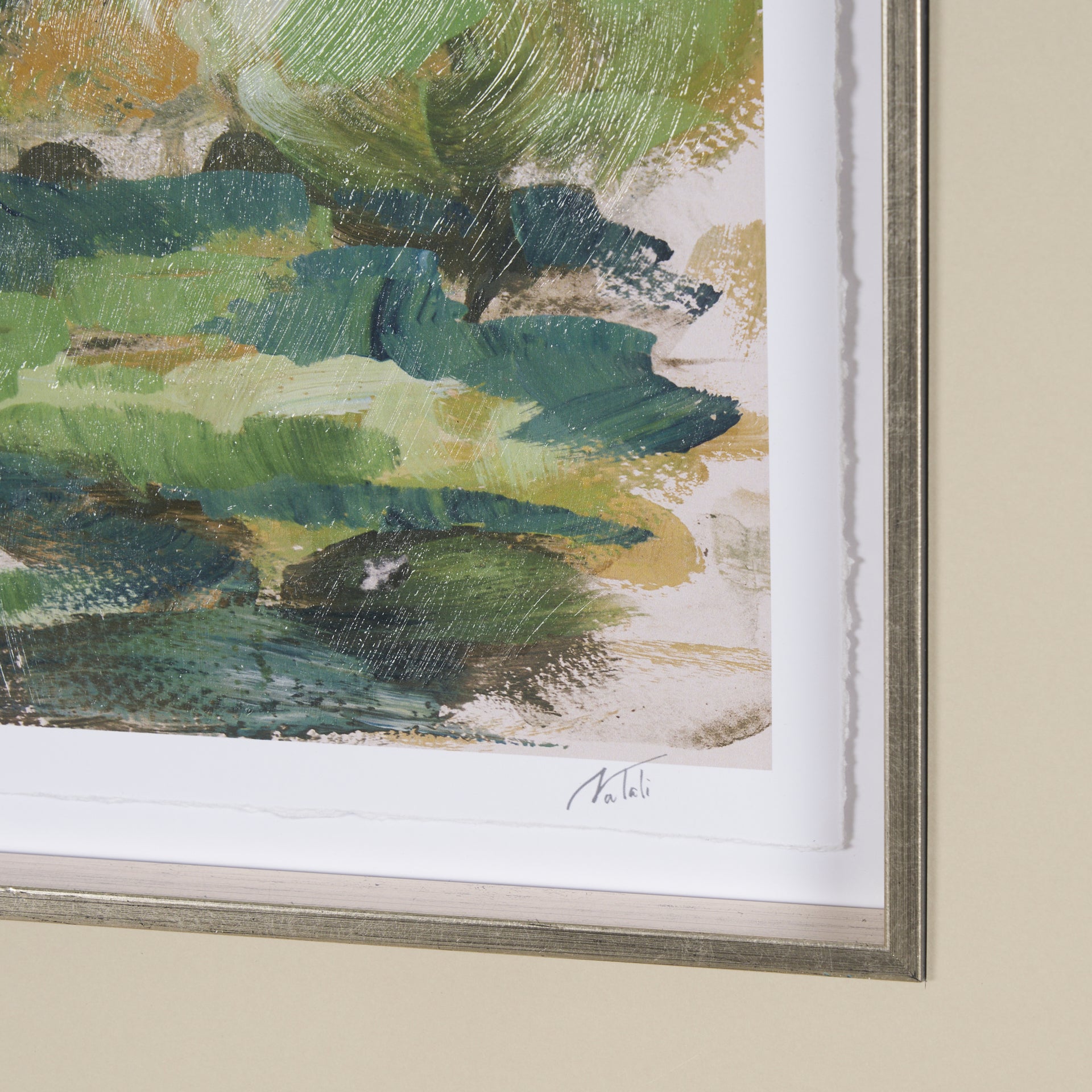 Vibrant View II by Mercana Studio a Hand Embelished Textured Framed Art Print Matted under Glass