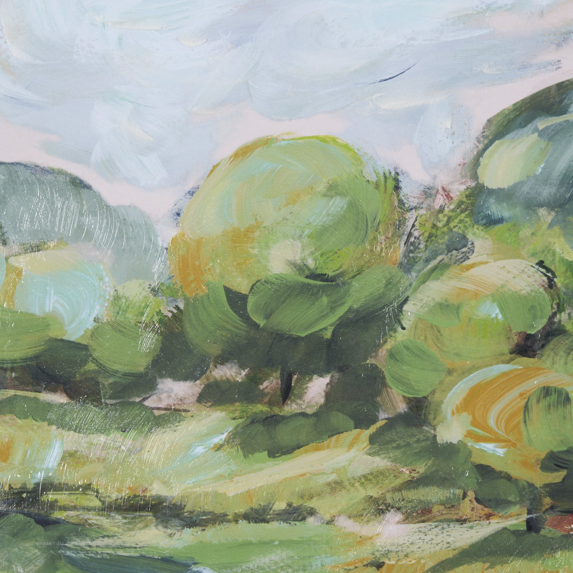 Vibrant View I by Mercana Studio a Hand Embelished Textured Framed Art Print Matted under Glass