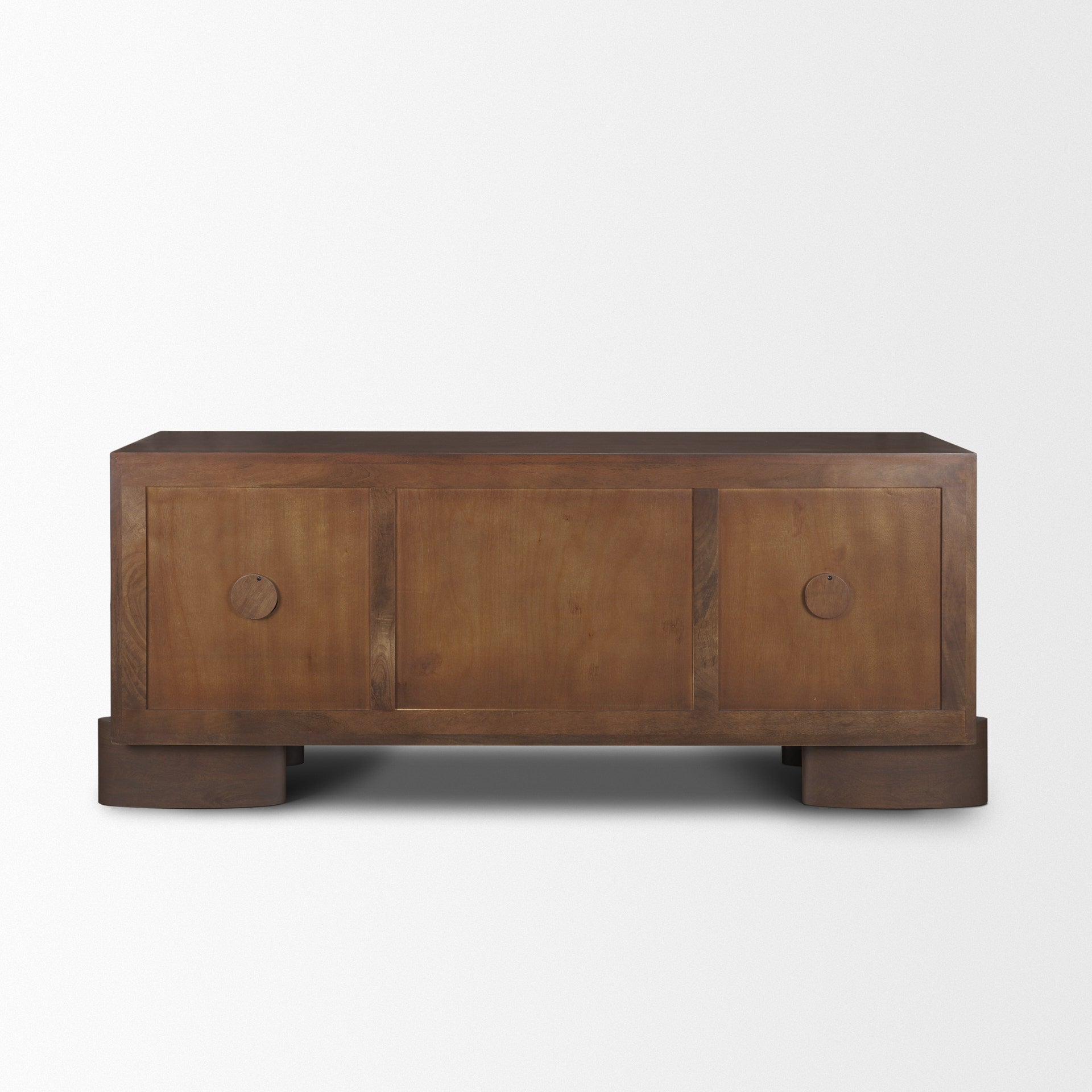 Jonan Dark Brown Wood w/ Dark Aged Brass 2 Door 3 Drawer Sideboard