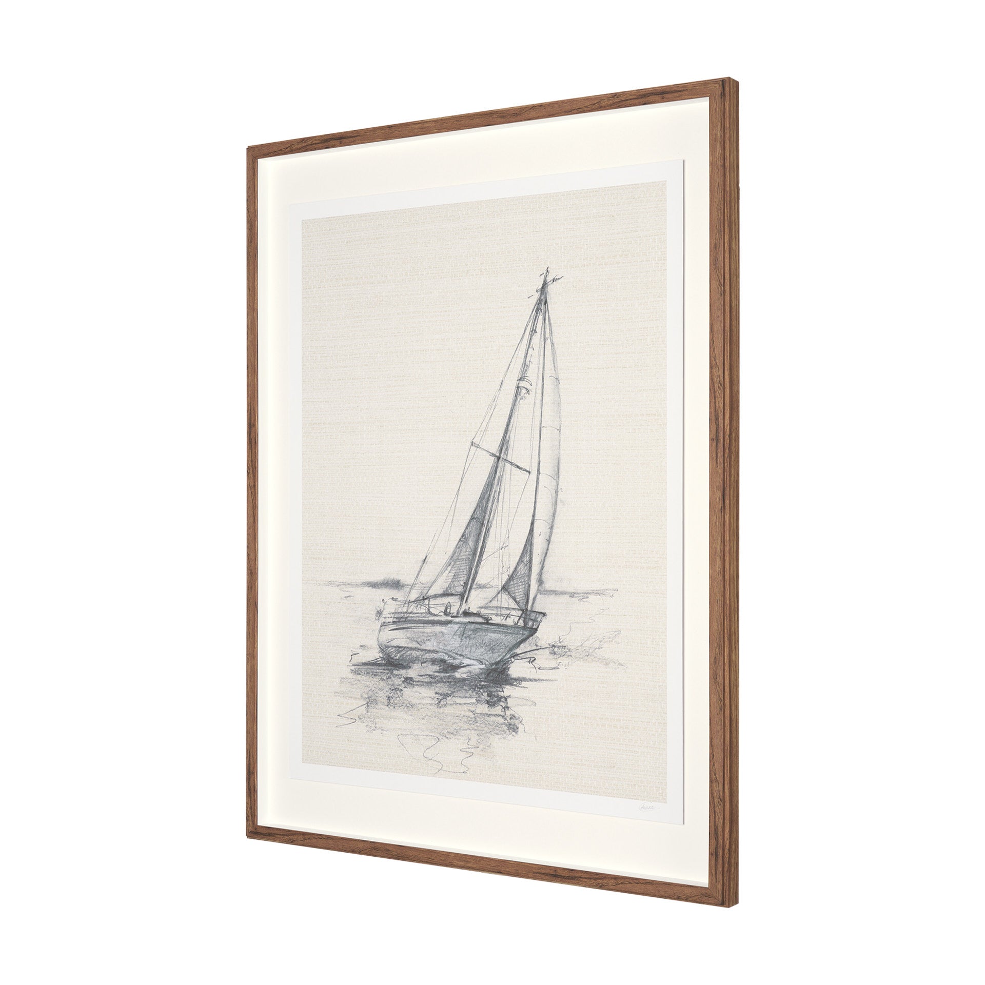Sail Away II by Mercana Studio a Hand Embellished Framed Art Print Matted under Glass