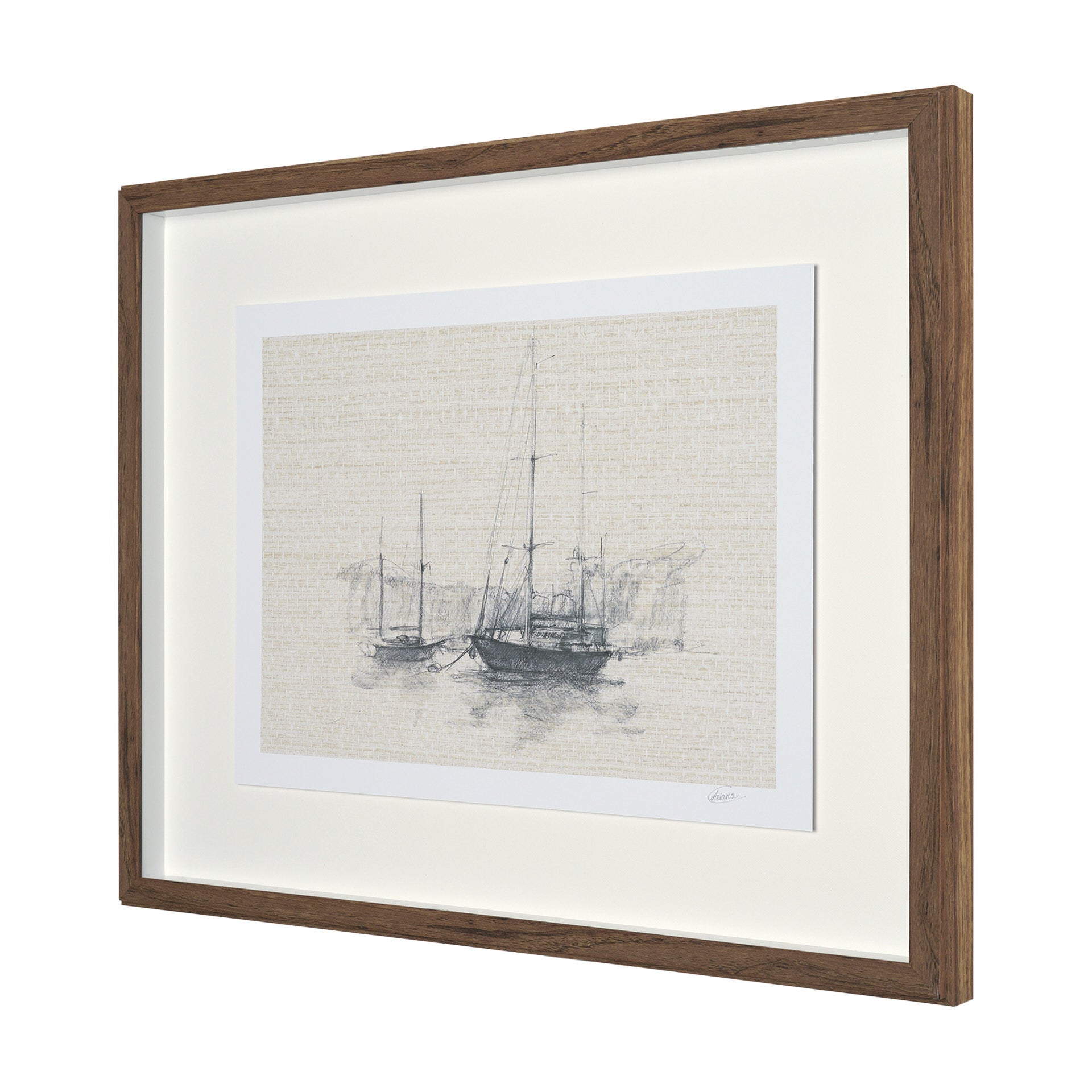 Sail Away IV by Mercana Studio a Hand Embellished Framed Art Print Matted under Glass