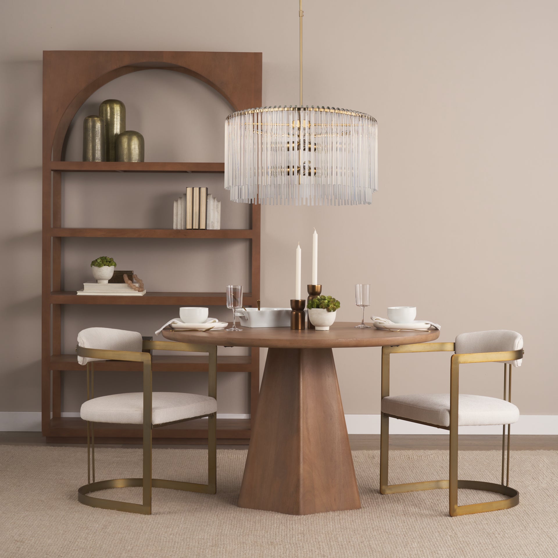 Elsa (26"x14") Clear Glass and Gold Metal Frame Six Bulb Chandelier