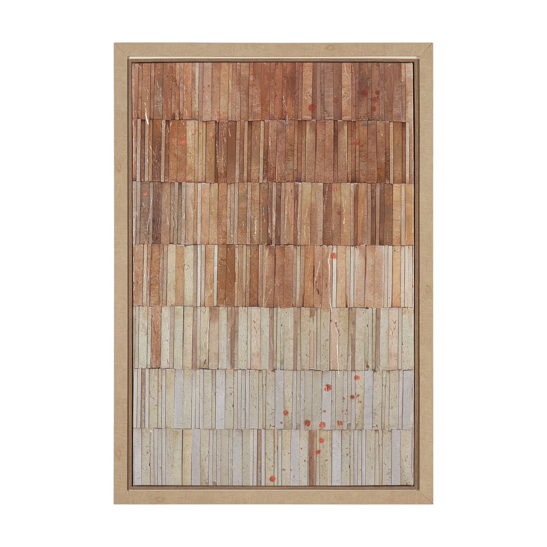 Terracotta Wall II by Flora Kouta Hand Embelished Textured Framed Canvas