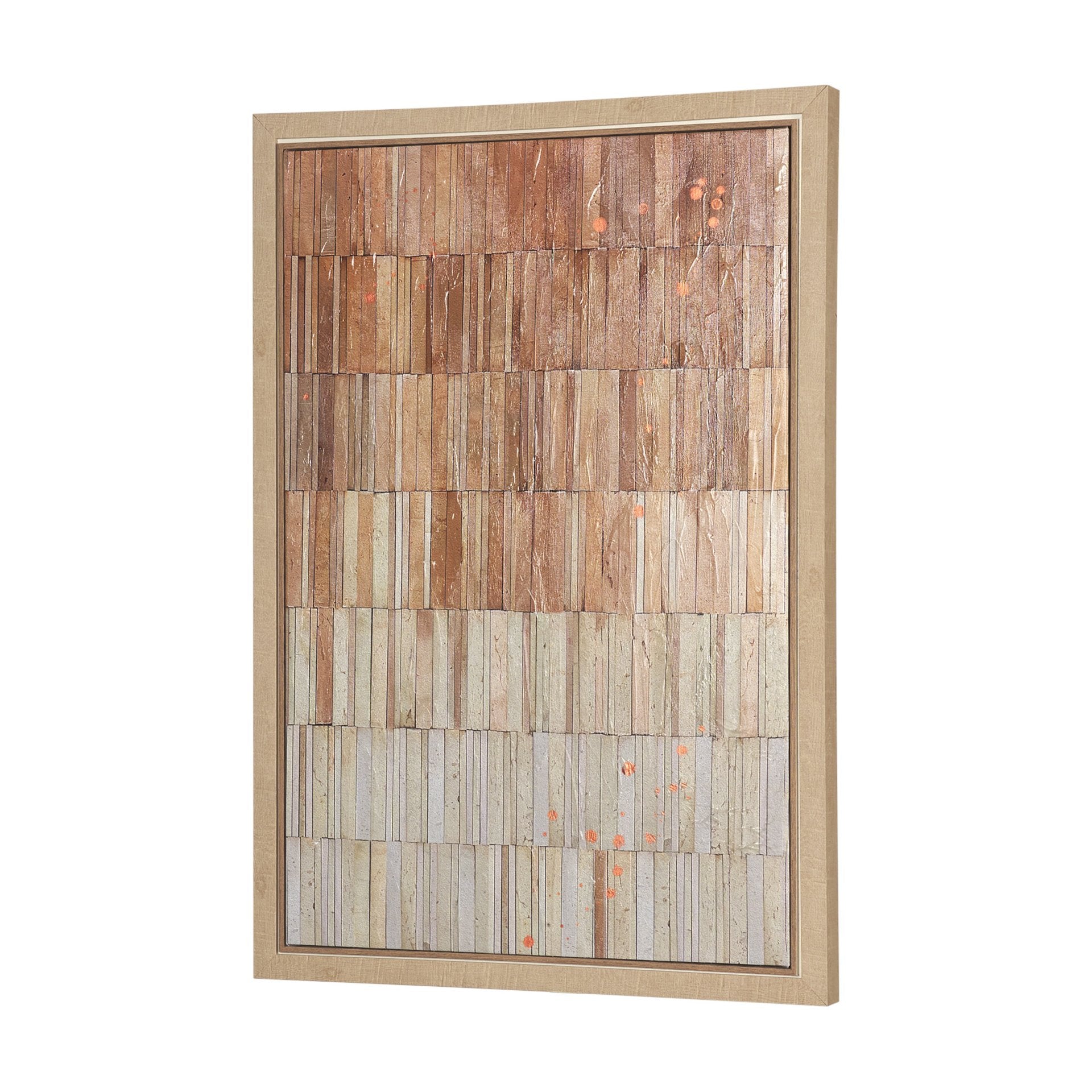 Terracotta Wall II by Flora Kouta Hand Embelished Textured Framed Canvas