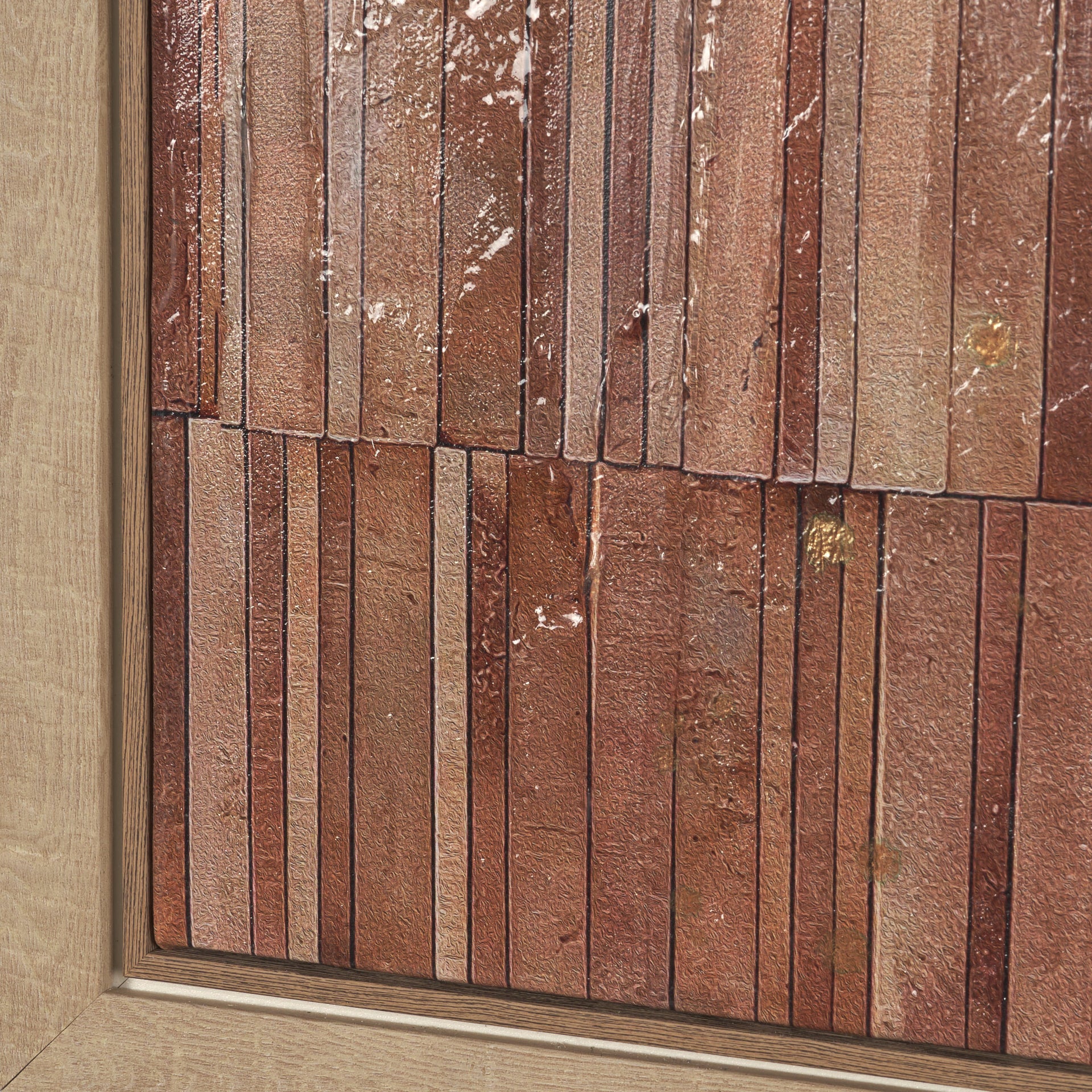Terracotta Wall II by Flora Kouta Hand Embelished Textured Framed Canvas