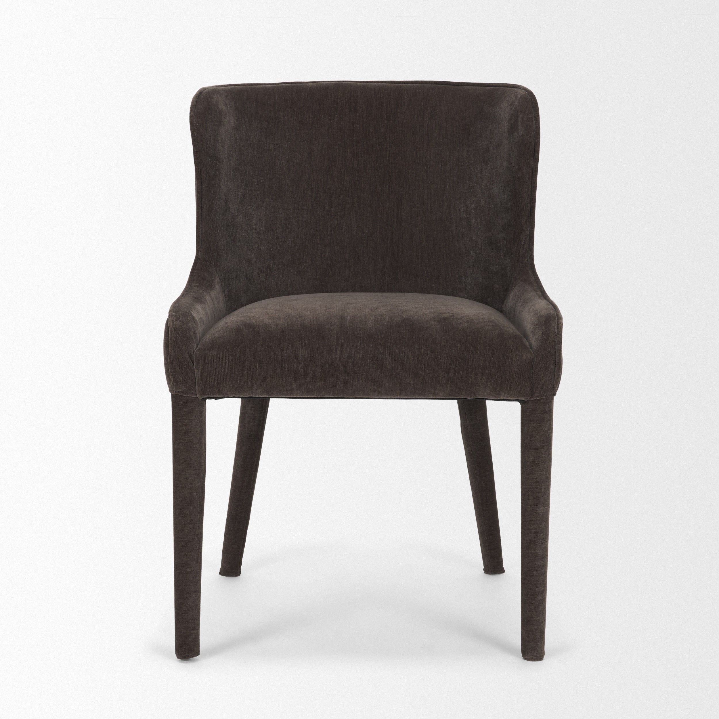 Nolan Slope Charcoal Chenille Dining Chair S/2