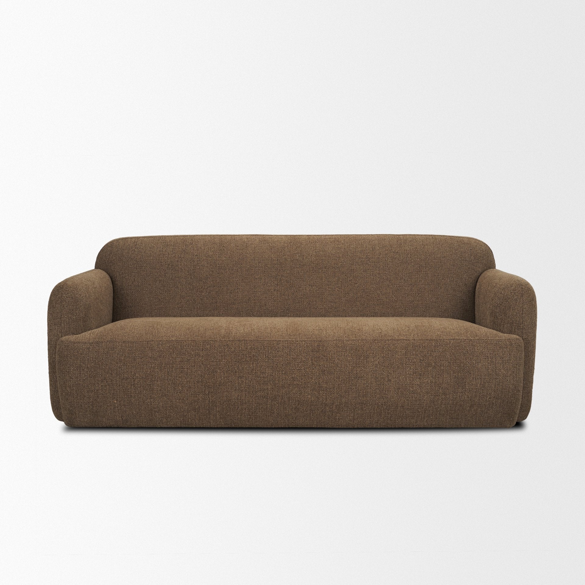 Saga Textured Brown Plush Fabric 3 Seater Sofa