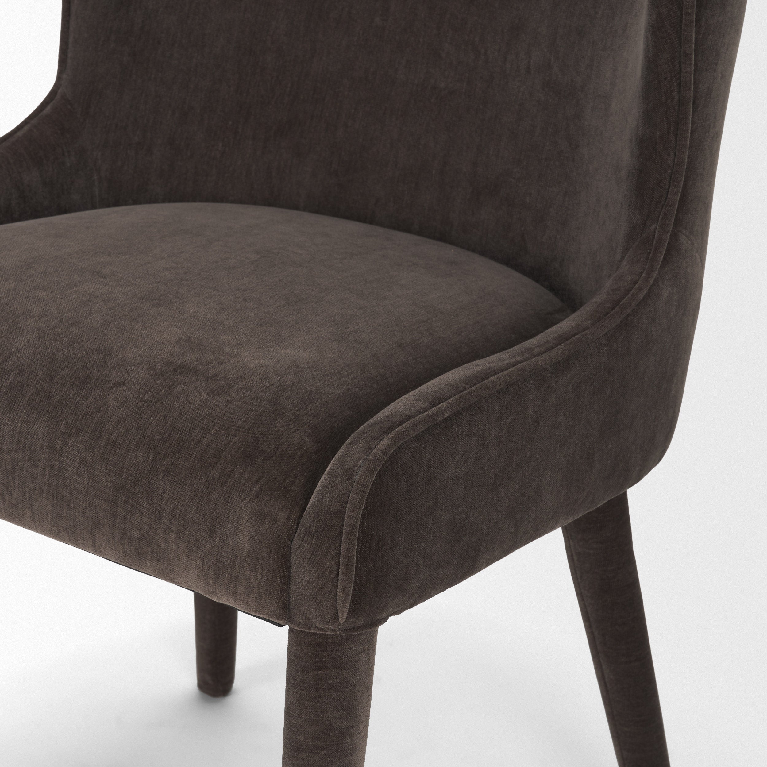 Nolan Slope Charcoal Chenille Dining Chair S/2