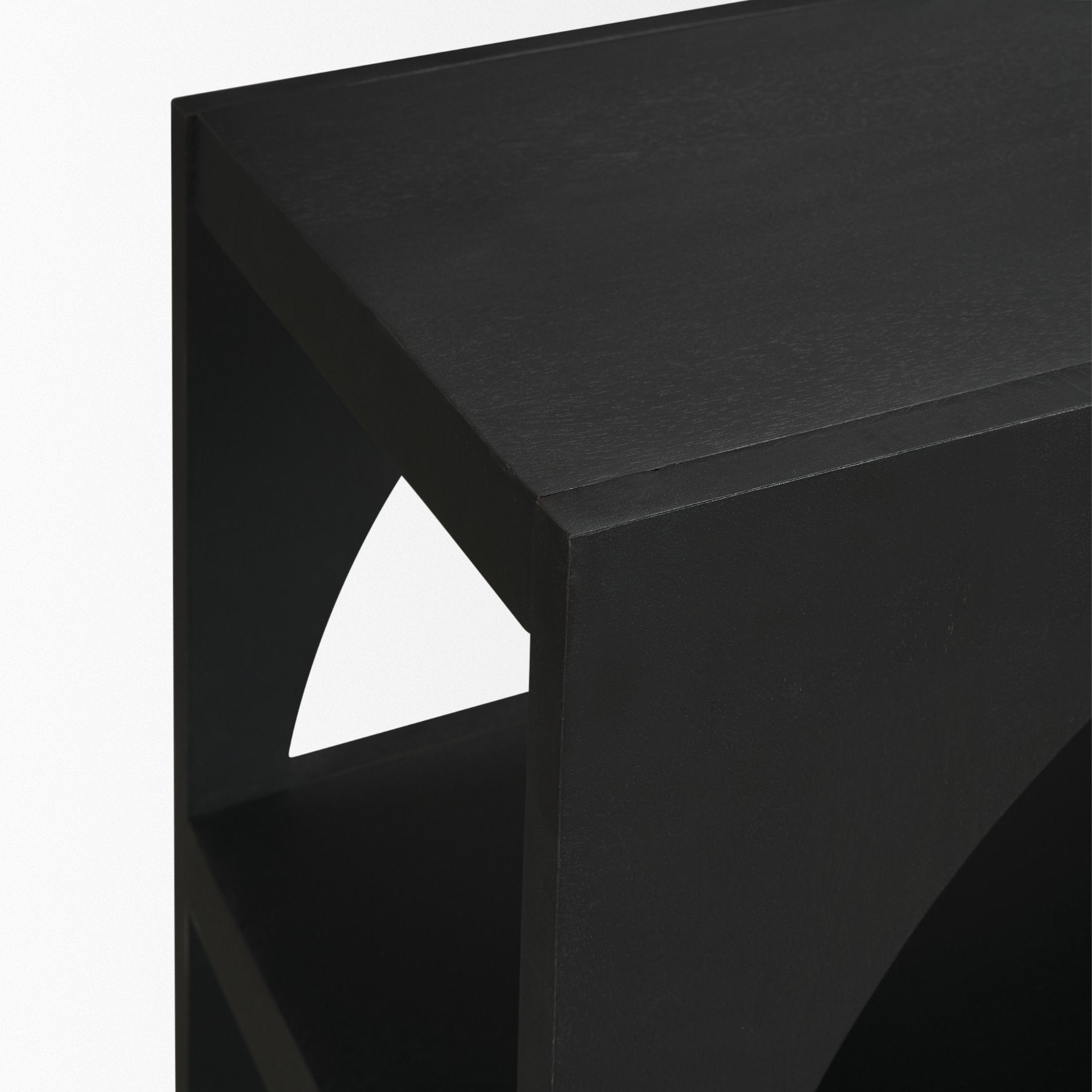 Bela Large Matte Black Arched Console Table