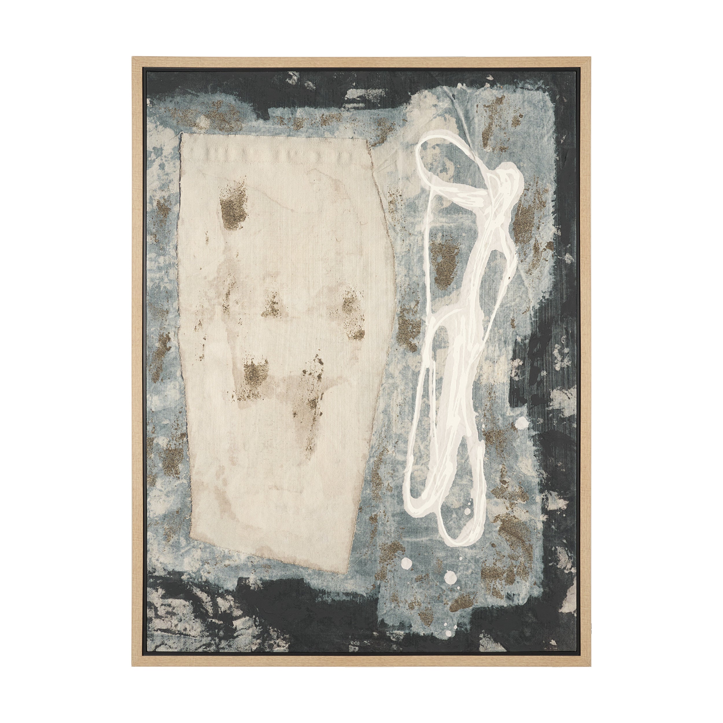 Textural Echo - Erosion by Kristine Hegre Hand Embelished Textured Framed Canvas Artwork