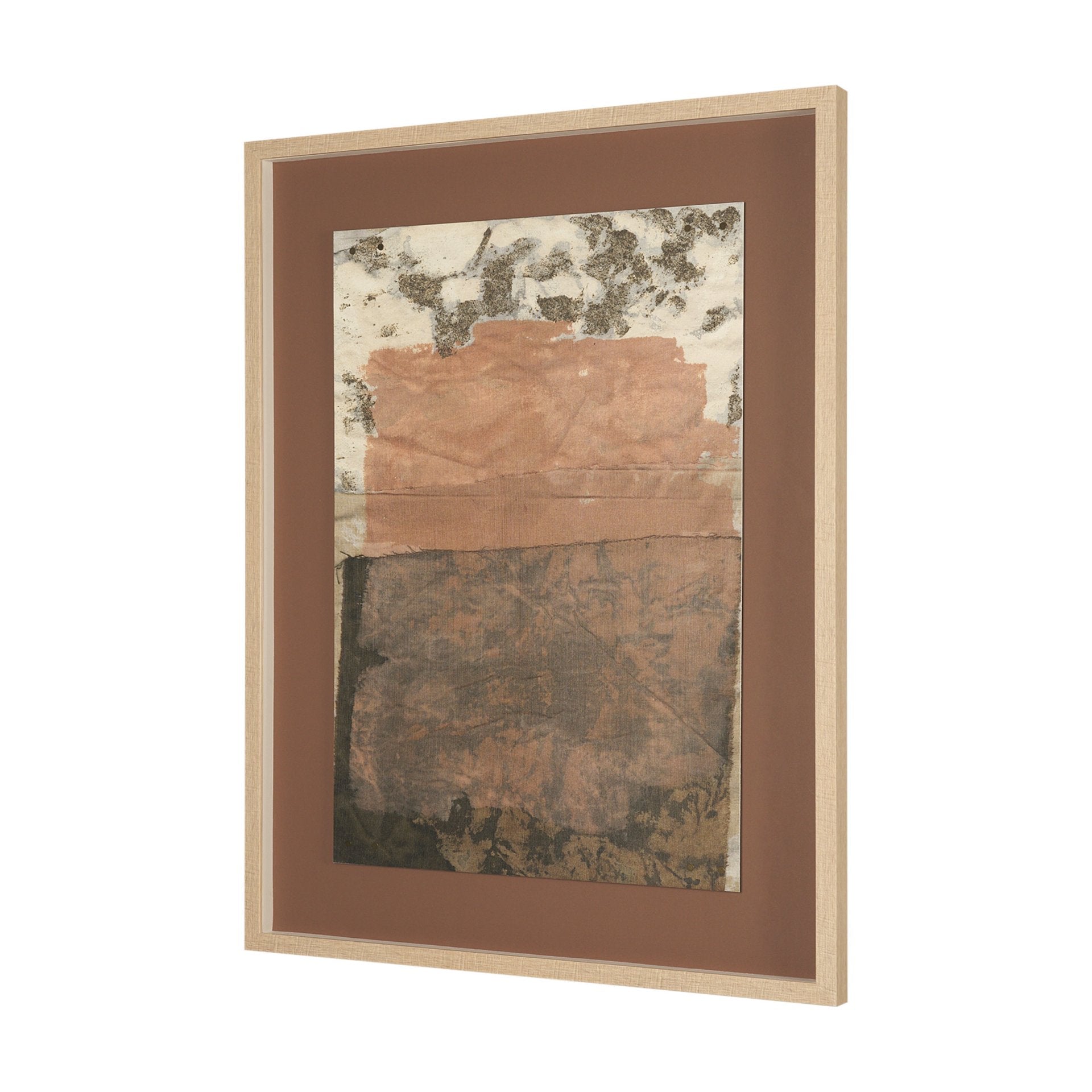 Textural Echo - Patina by Kristine Hegre Hand Embelished Textured Framed Artwork Matted under Glass