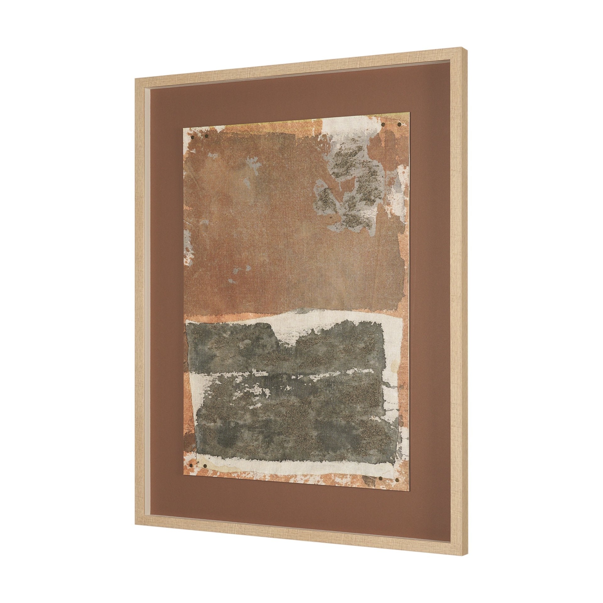Textural Echo - Rust by Kristine Hegre Hand Embelished Textured Framed Artwork Matted under Glass