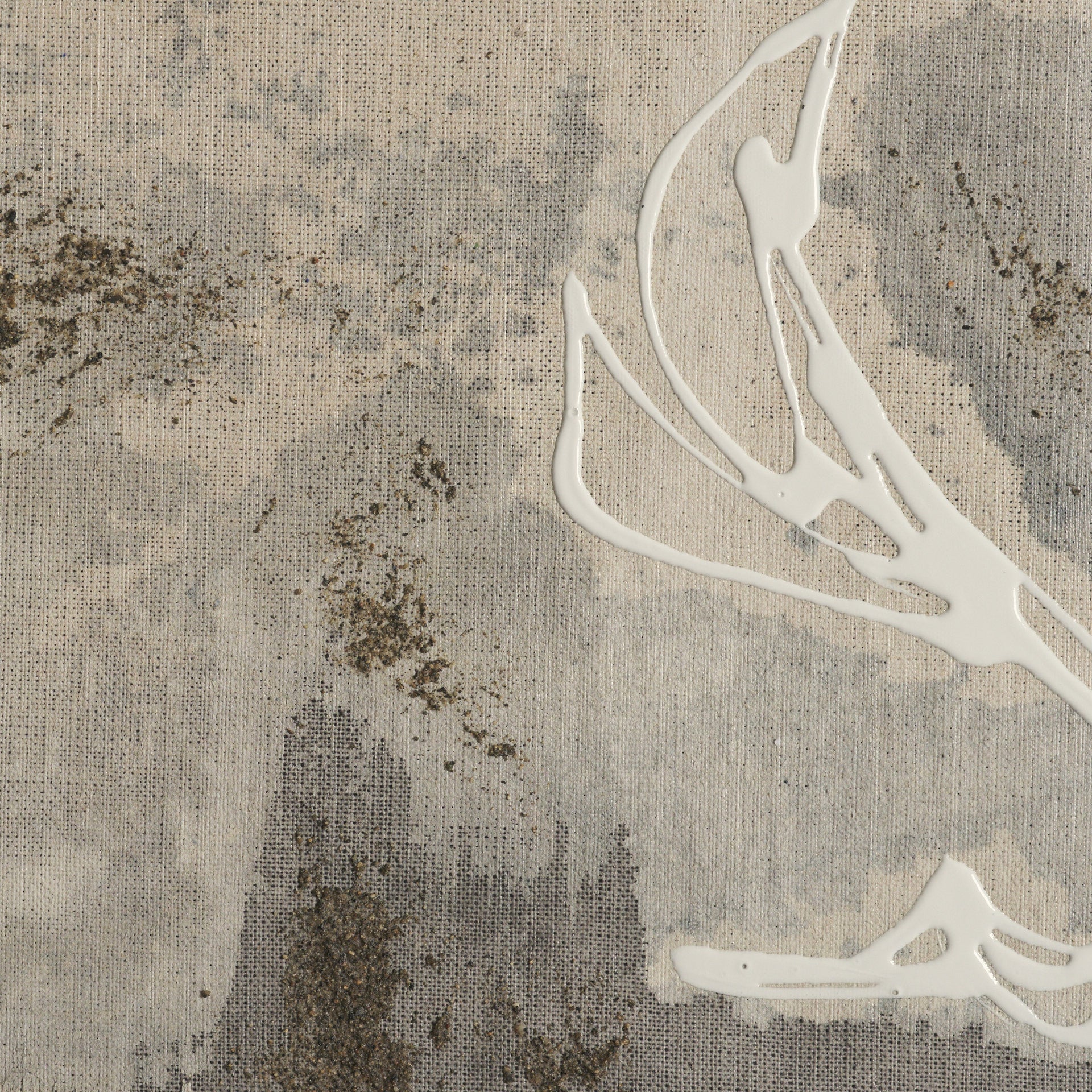 Textural Echo - Ash by Kristine Hegre Hand Embelished Textured Framed Canvas Artwork