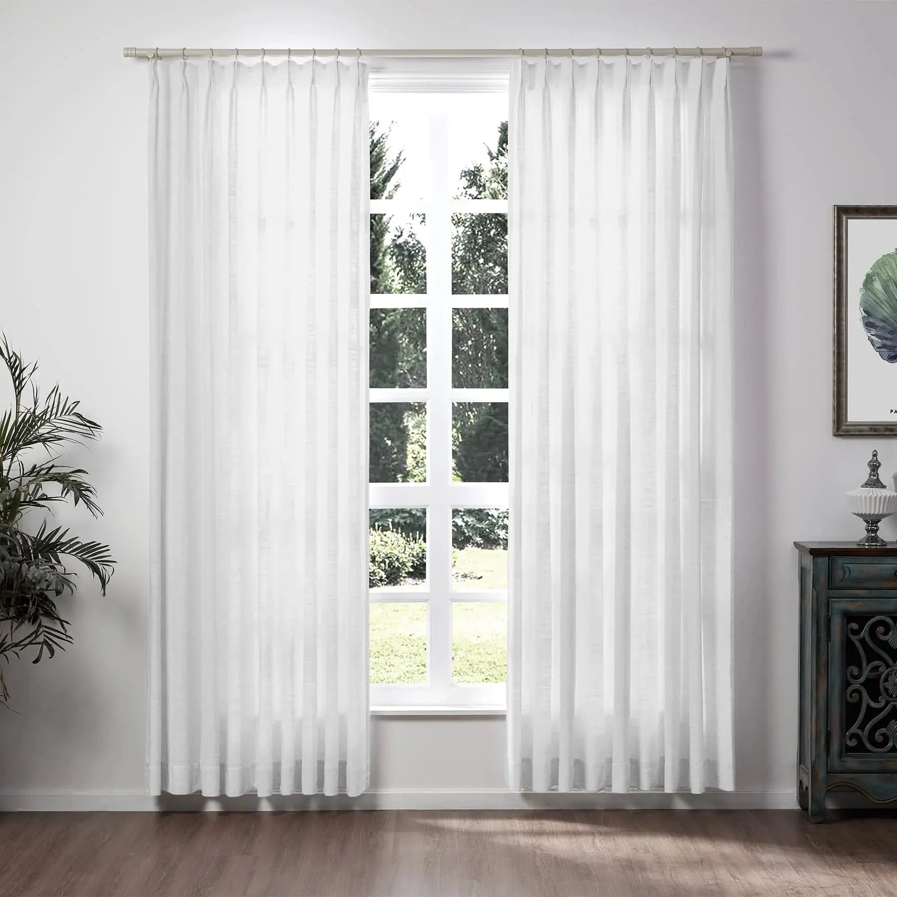 Liz Linen Drapery Pinch Pleat with Unlined - Snow White TWOPAGES