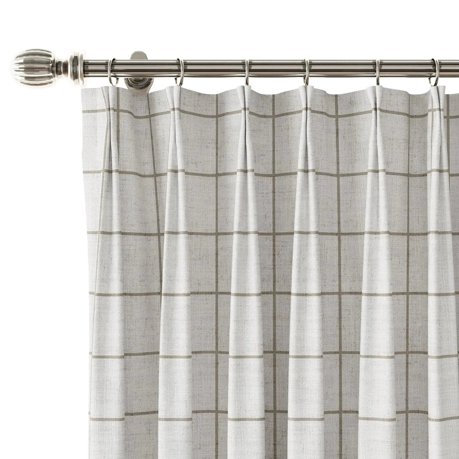 Stefana Silber Print Linen Drapery Pinch Pleat with Unlined TWOPAGES