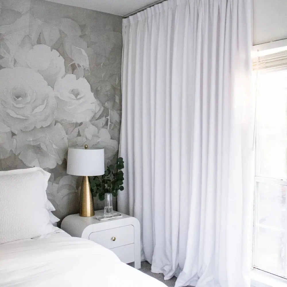 Liz Linen Drapery Pinch Pleat with Unlined - Snow White TWOPAGES