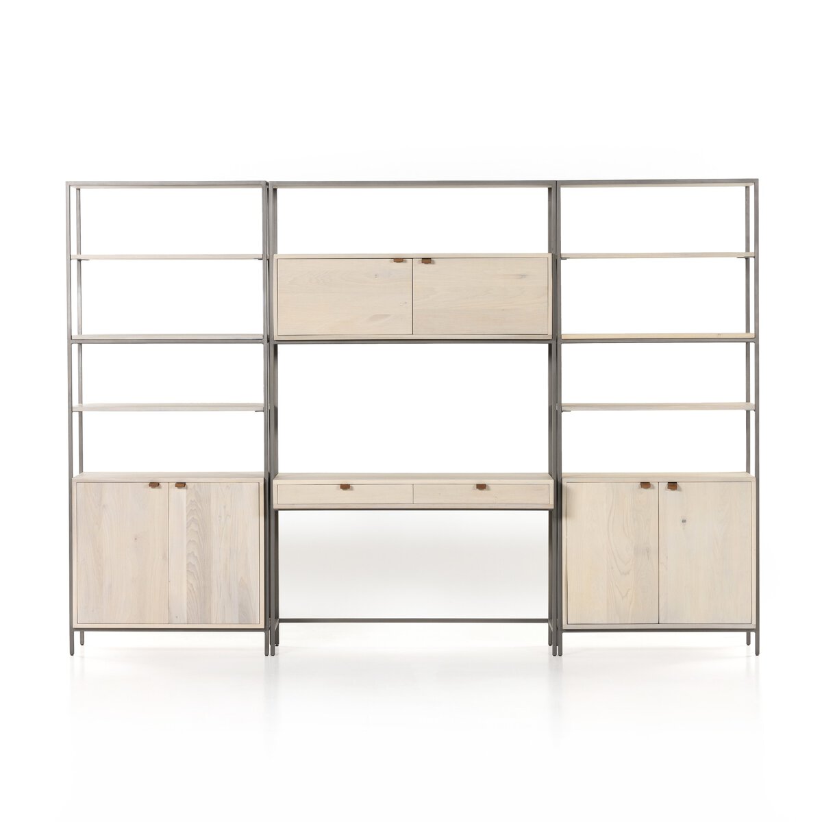 Trey Modular Wall Desk With 2 Bookcases