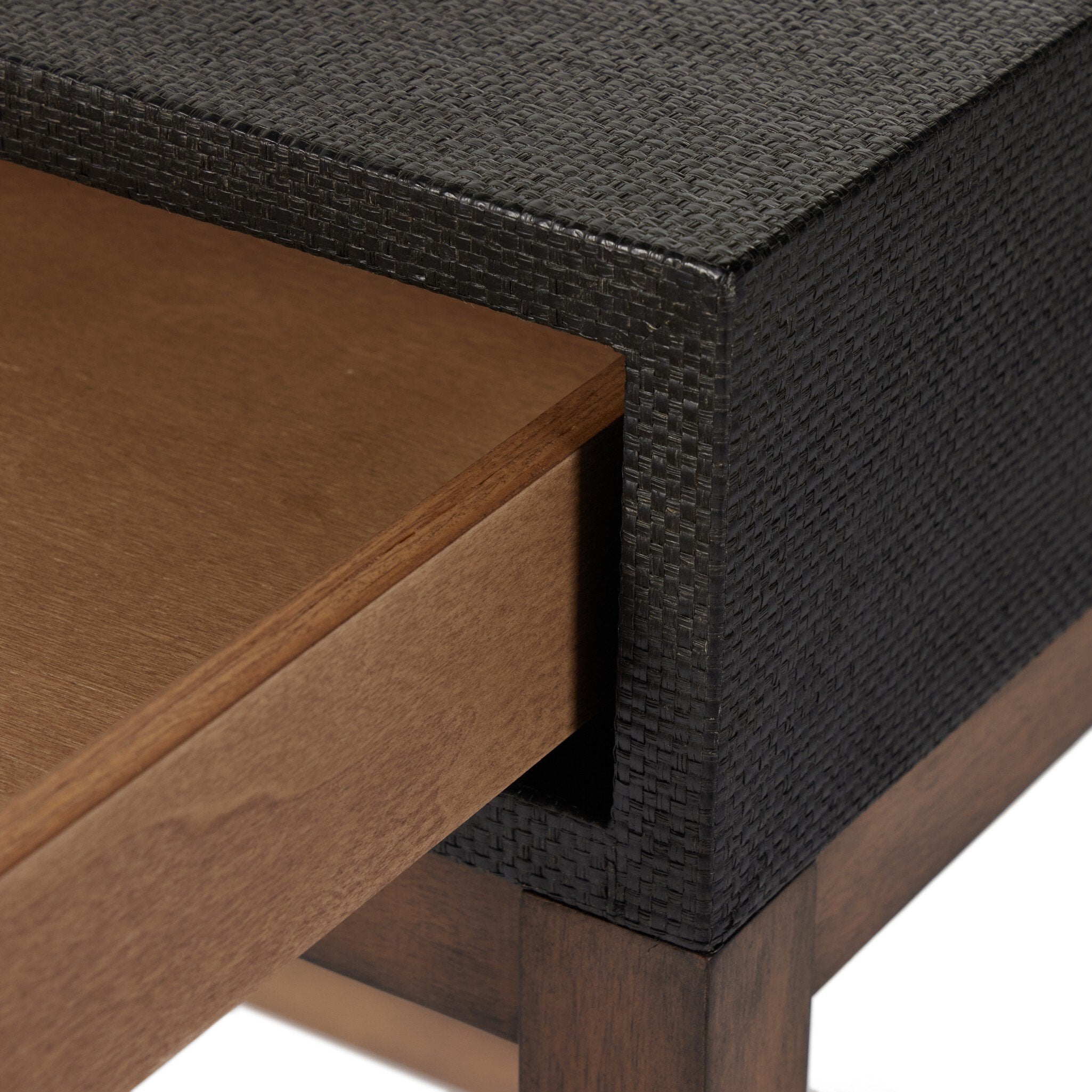 Fiona Desk - Black Raffia