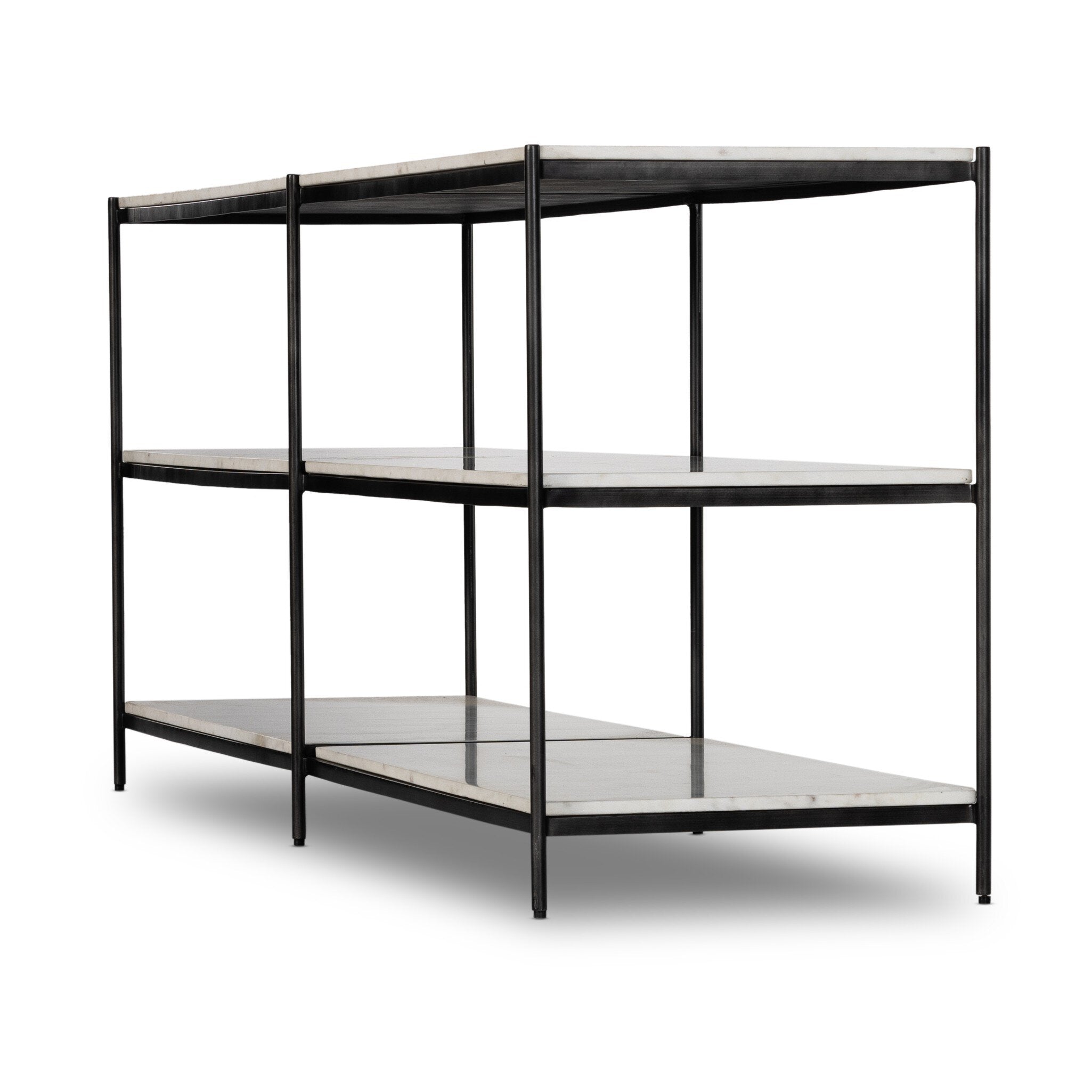 Felix Large Console Table - Hammered Grey W/Clear Powder Coat