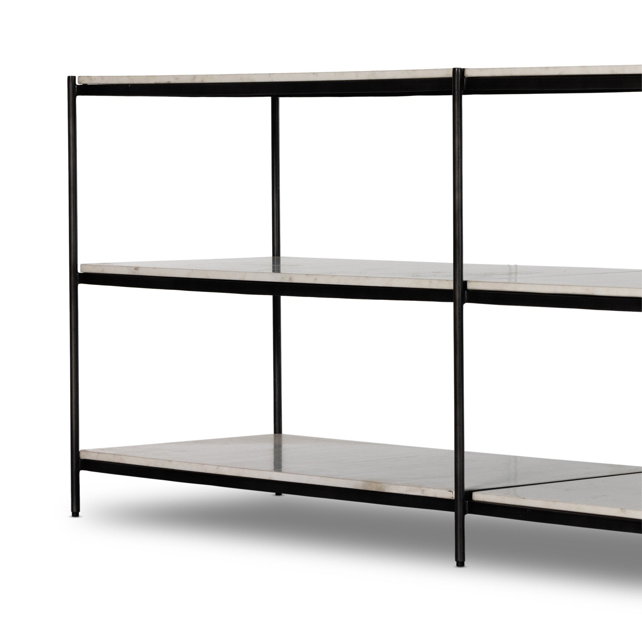 Felix Large Console Table - Hammered Grey W/Clear Powder Coat
