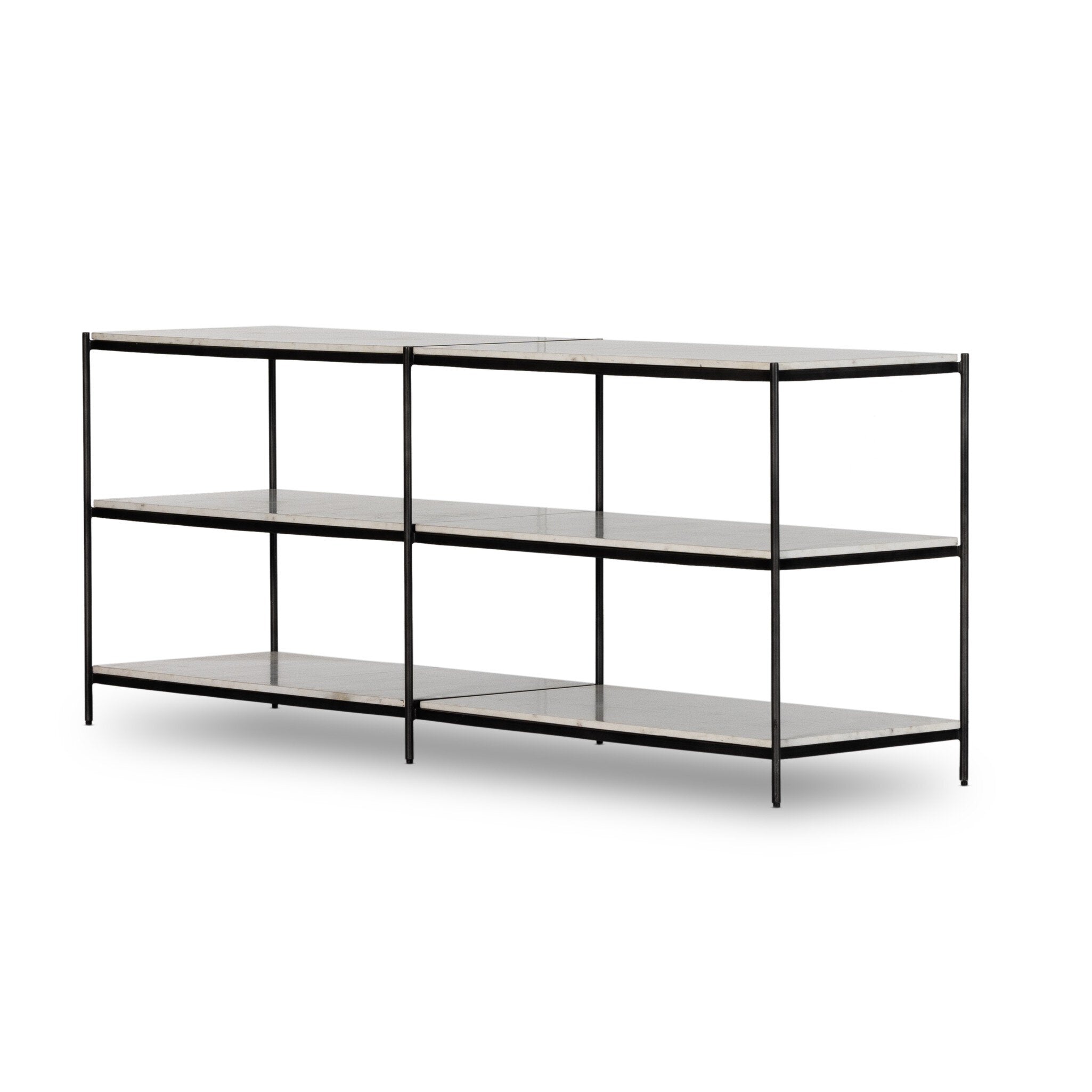 Felix Large Console Table - Hammered Grey W/Clear Powder Coat