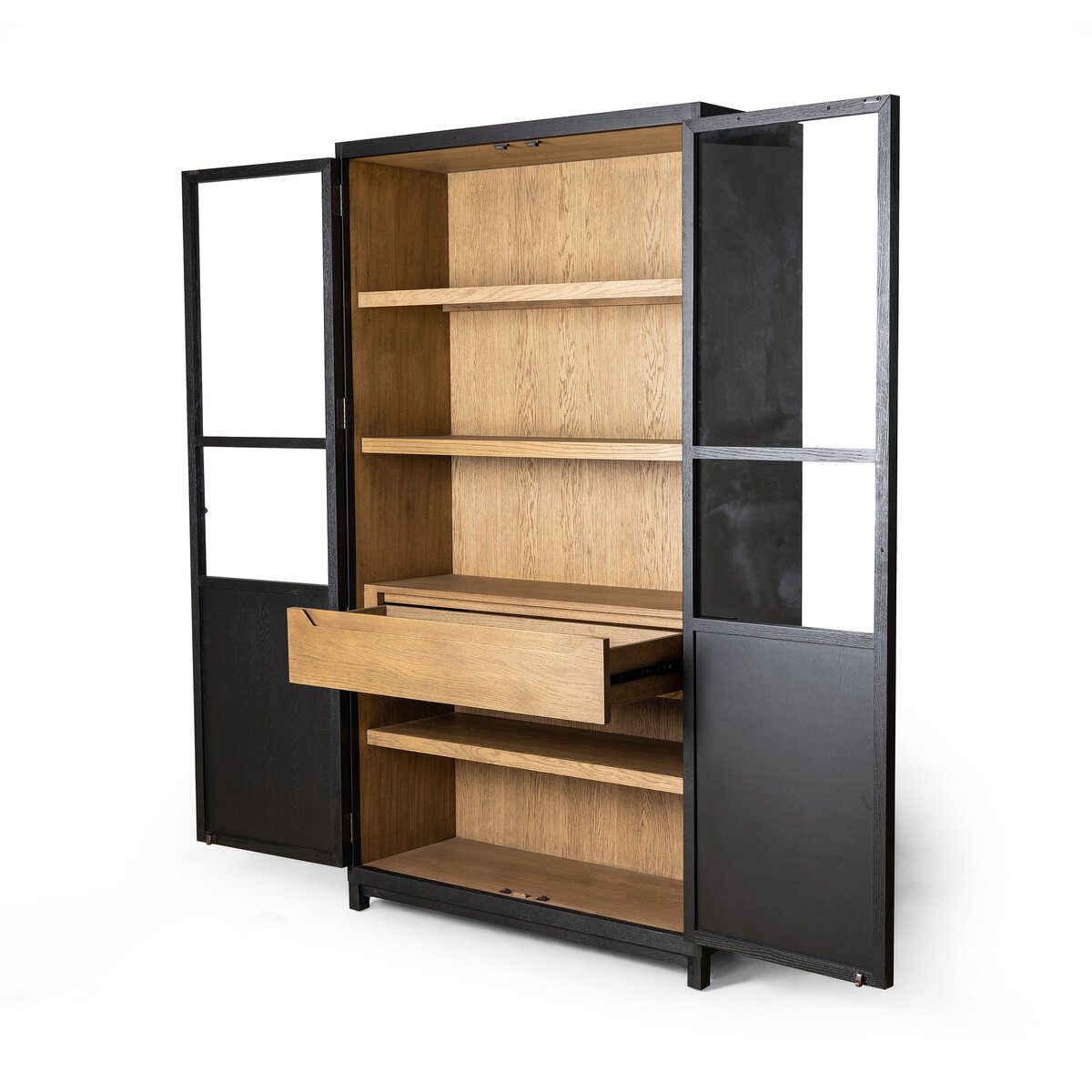 Millie Panel and Glass Door Cabinet