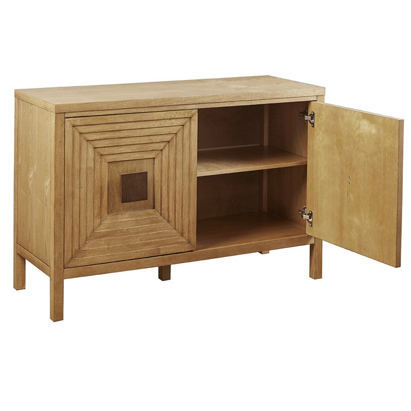 Paige Geometric 2-Door Storage Cabinet with Adjustable Shelves
