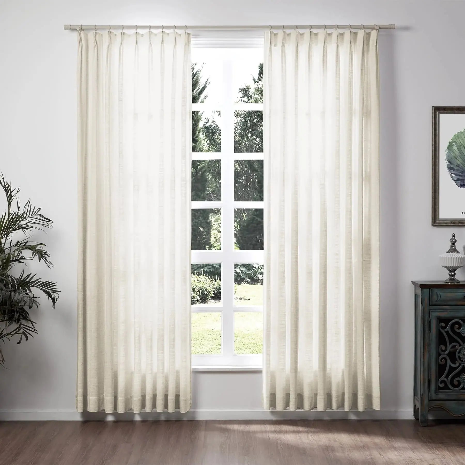 Liz Linen Drapery Pinch Pleat with Unlined - Snow White TWOPAGES