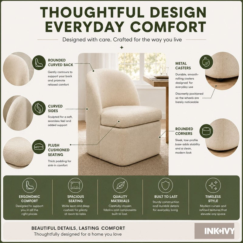 Lyra Dining Chair with castors