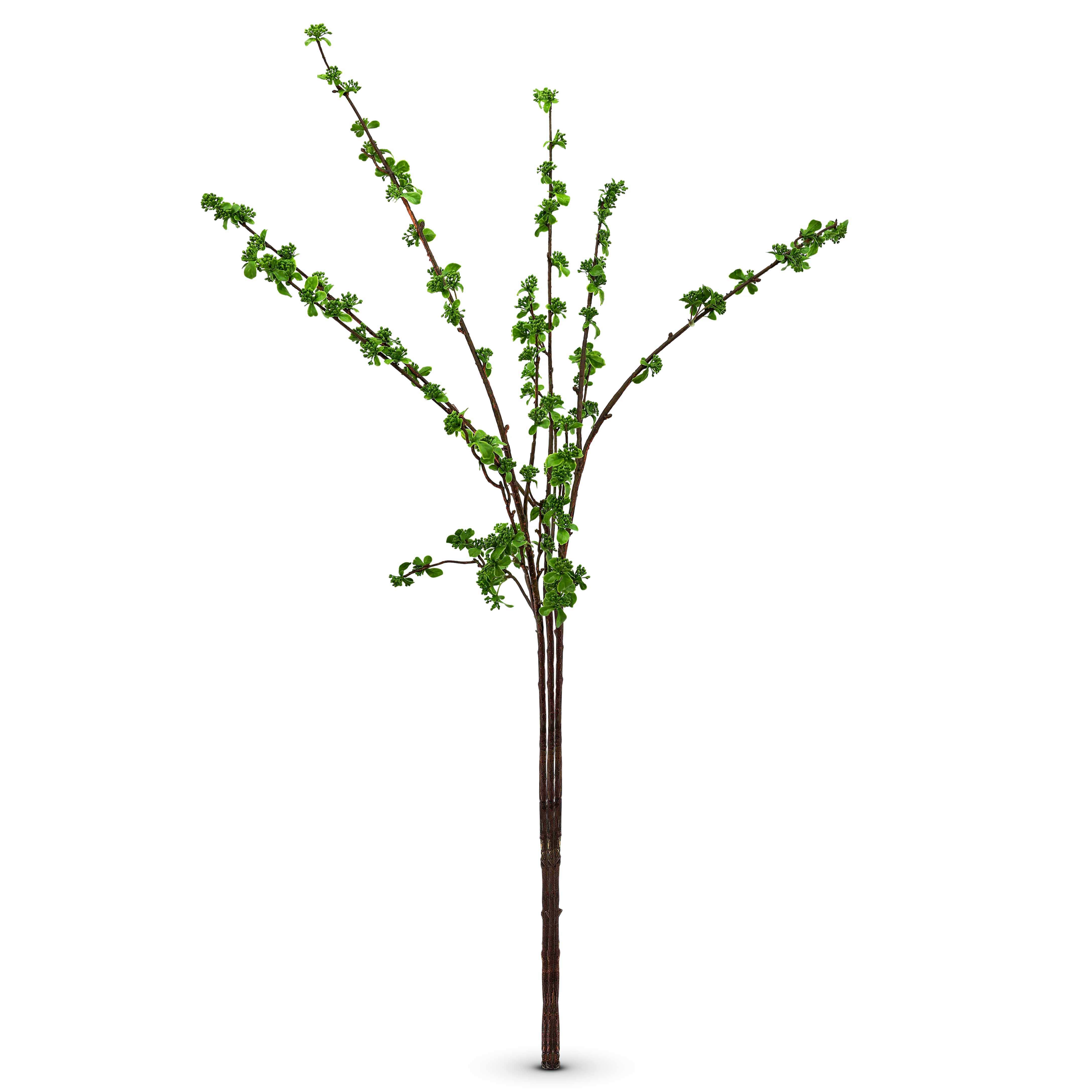 40" Faux Green Budding Branches (Set of 3)