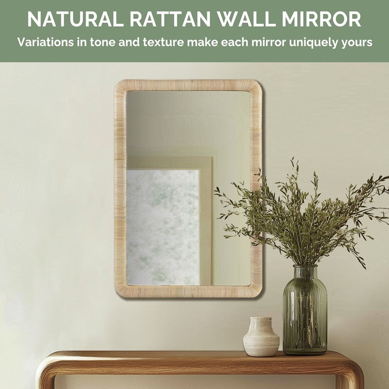 Nova Natural Rattan Rectangle Wall Mirror